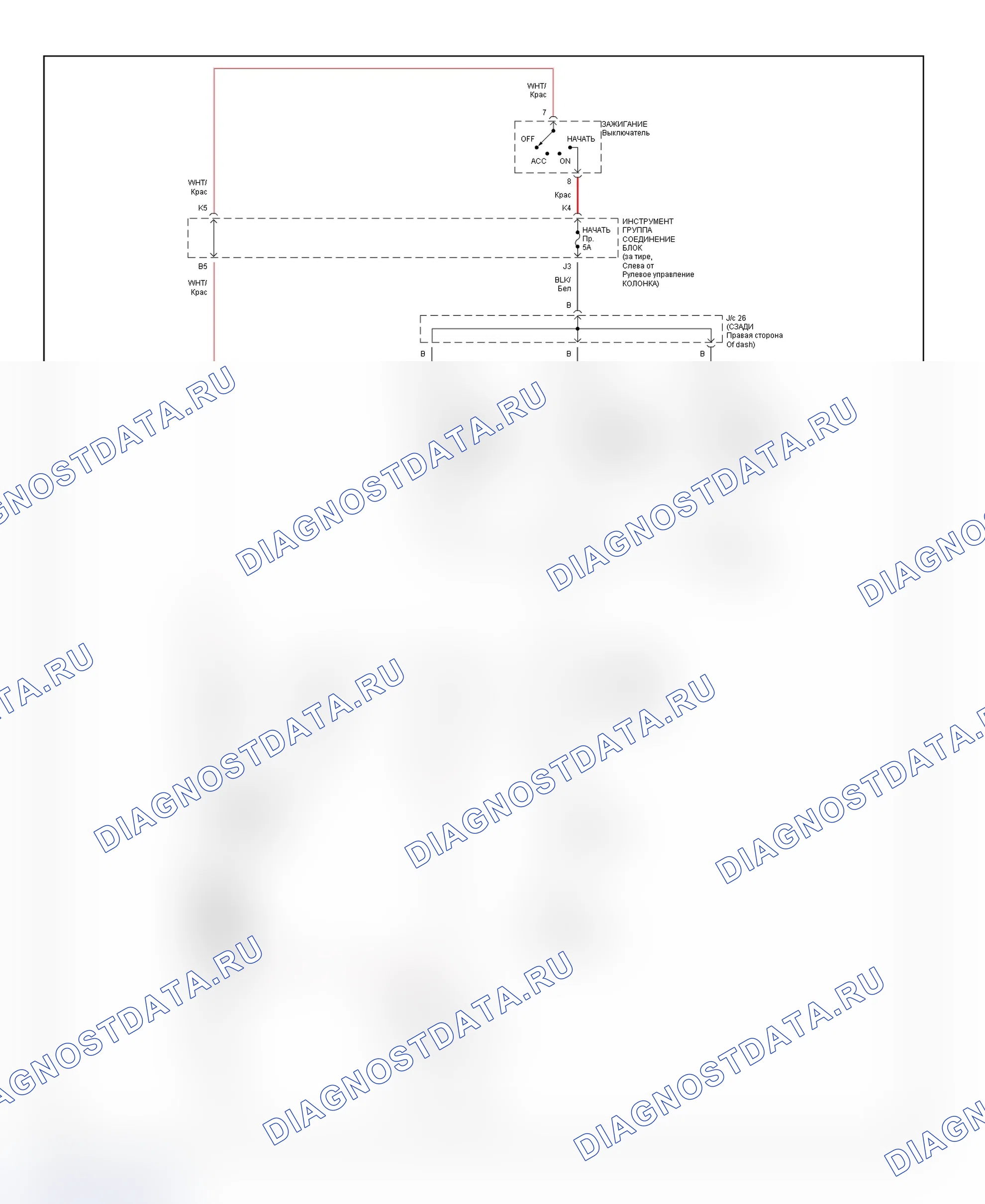 Рис. 21: Схема подключения системы запуска (Camry Solara). Toyota Land Cruiser 100