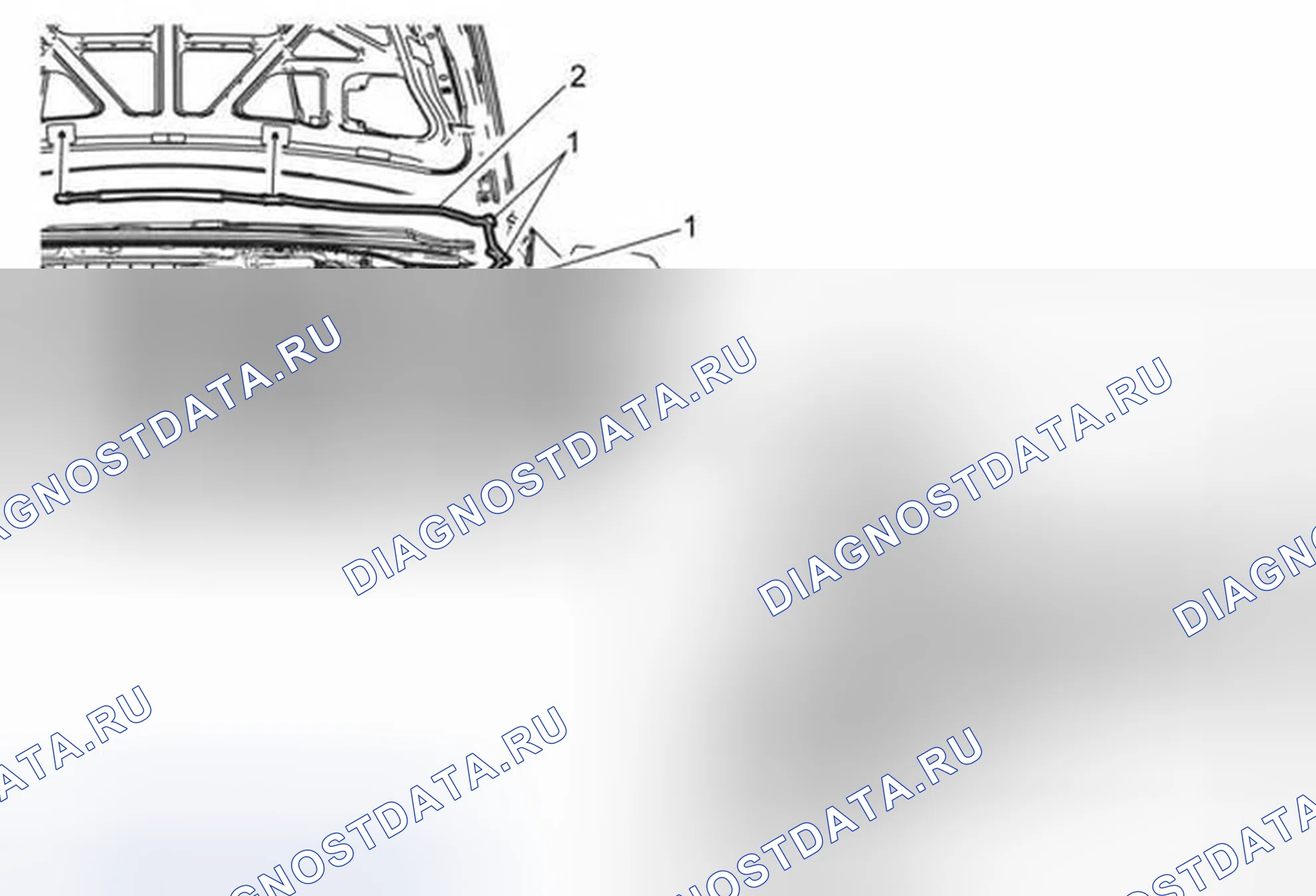 Рис. 5: Замена шланга насоса омывателя ветрового стекла. Cadillac ELR I