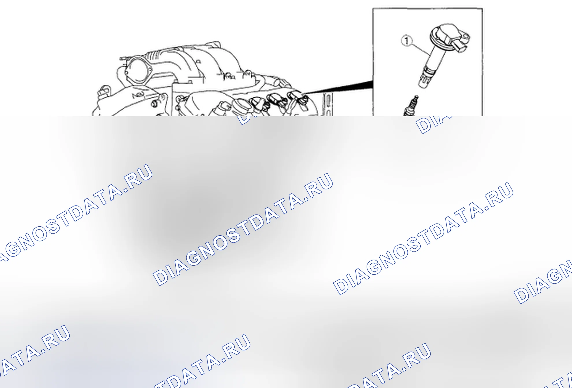 Рис. 1: ИНДЕКС МЕСТОПОЛОЖЕНИЯ СИСТЕМЫ ЗАЖИГАНИЯ [Mzi-3.7]. Mazda CX-9 I
