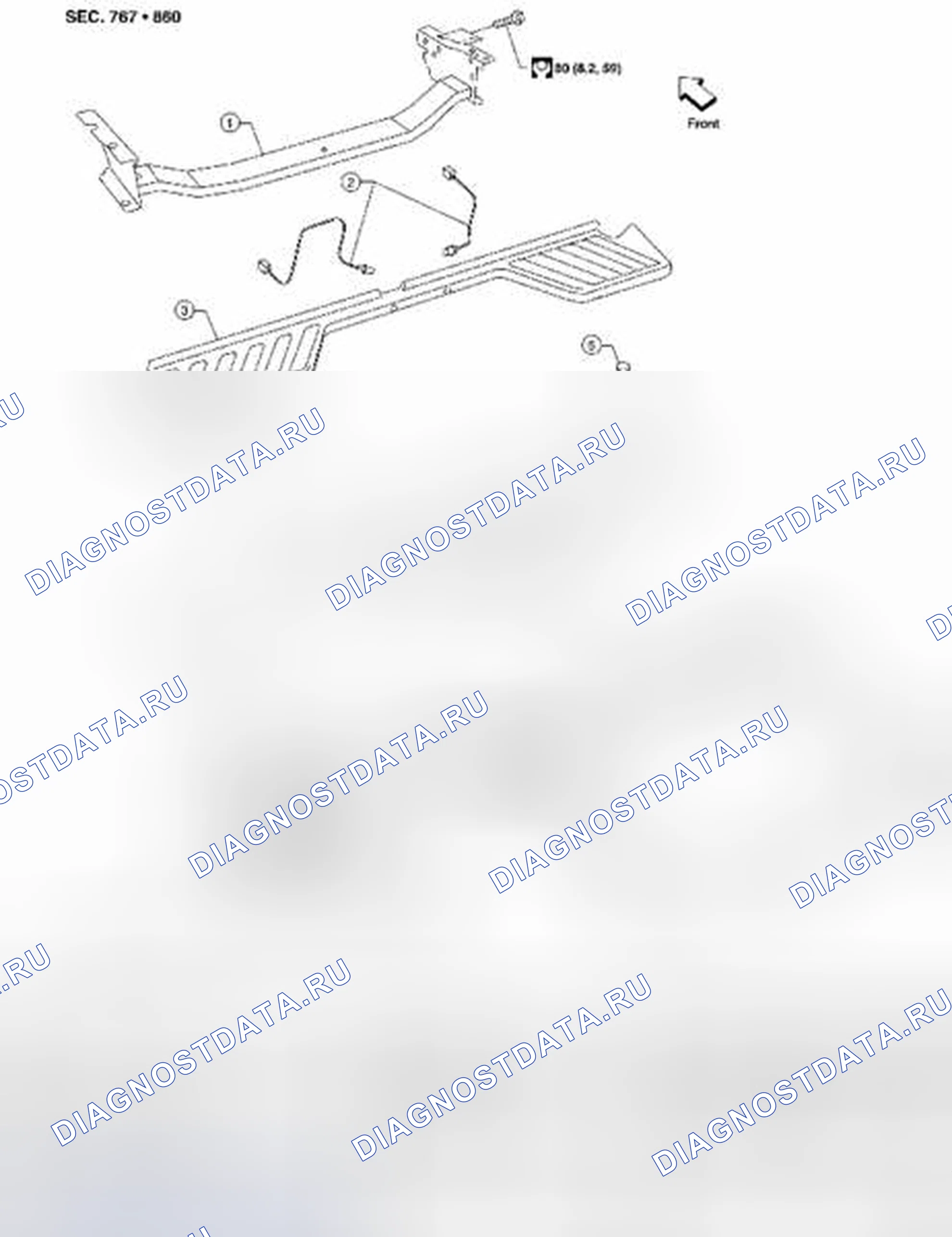Рис. 33: Задний бампер: снятие и установка. Suzuki Equator I