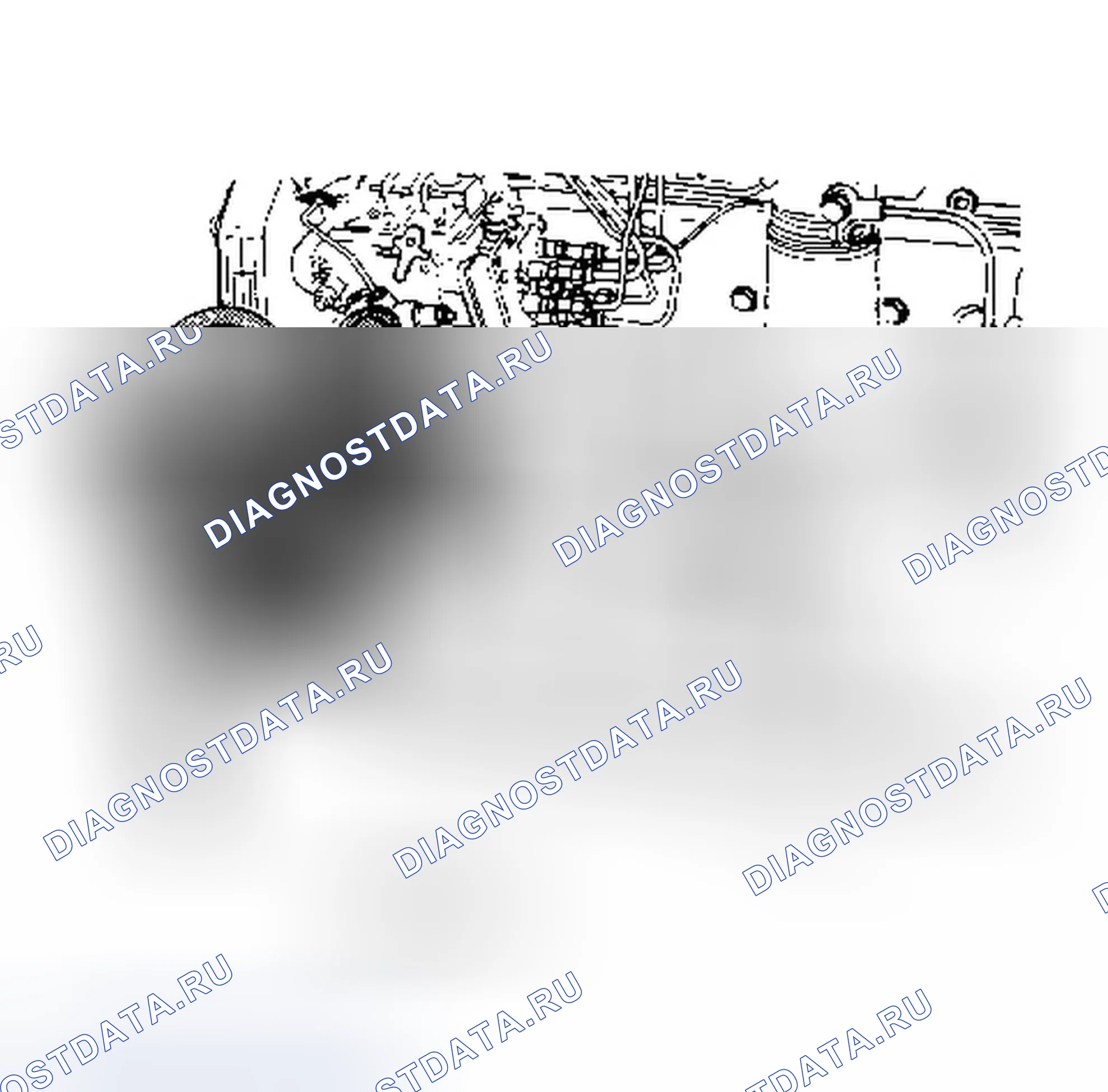 Рис. 46: Гидроусилитель руля и вакуумный насос в сборе на двигателе. Dodge Cab & Chassis Dakota 