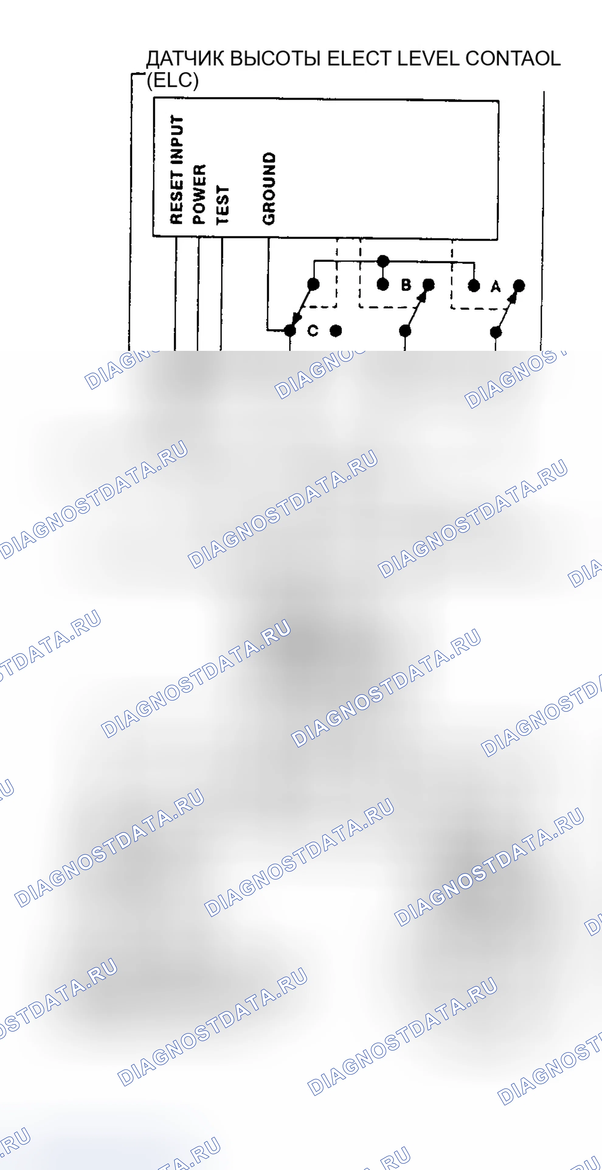 Рис. 2: Схема подключения электронного контроля уровня (ELC) (тайфун). GMC Jimmy Typhoon 