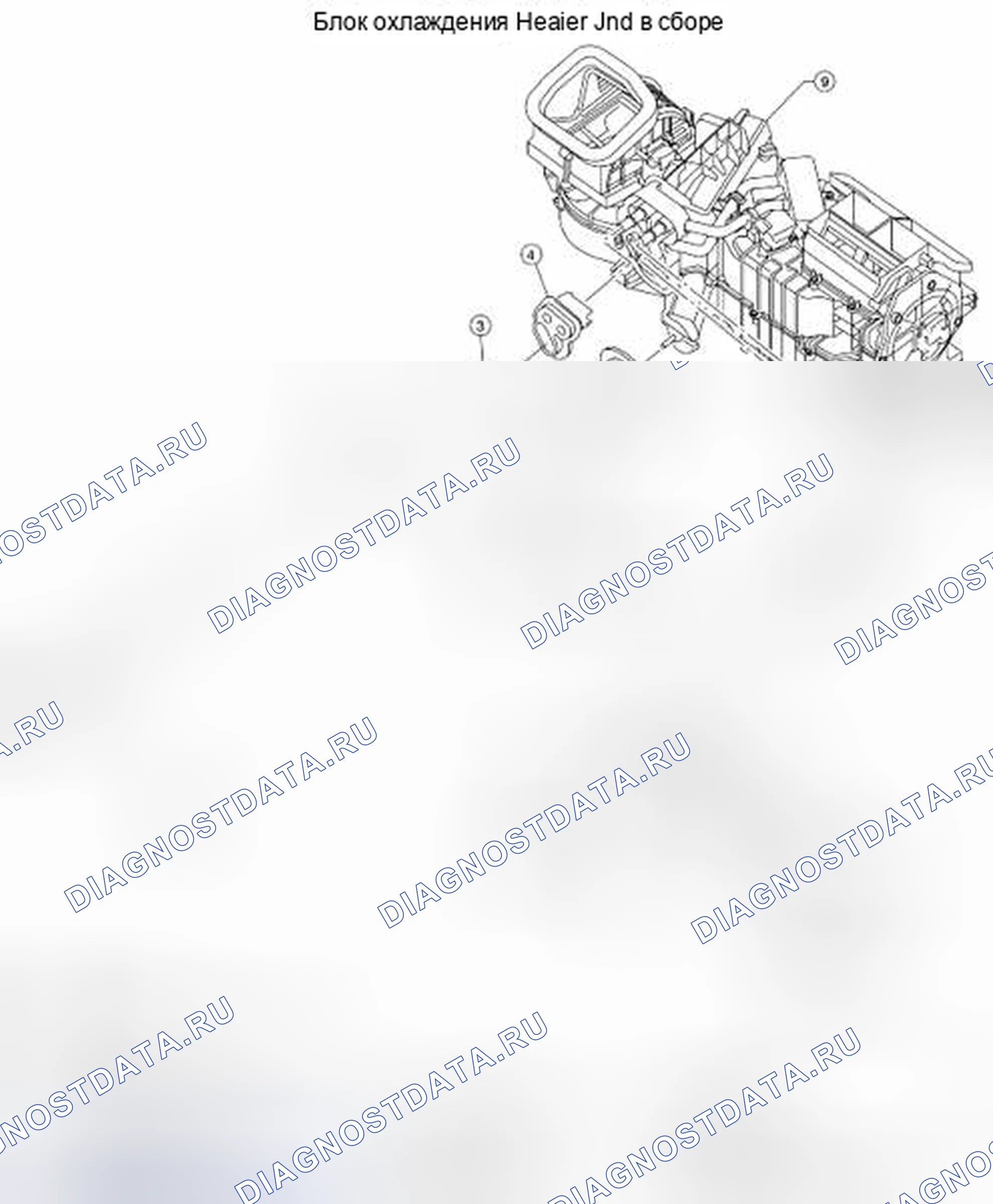 Рис. 94: Идентификация компонентов узла нагревателя и блока охлаждения. Nissan Pathfinder III