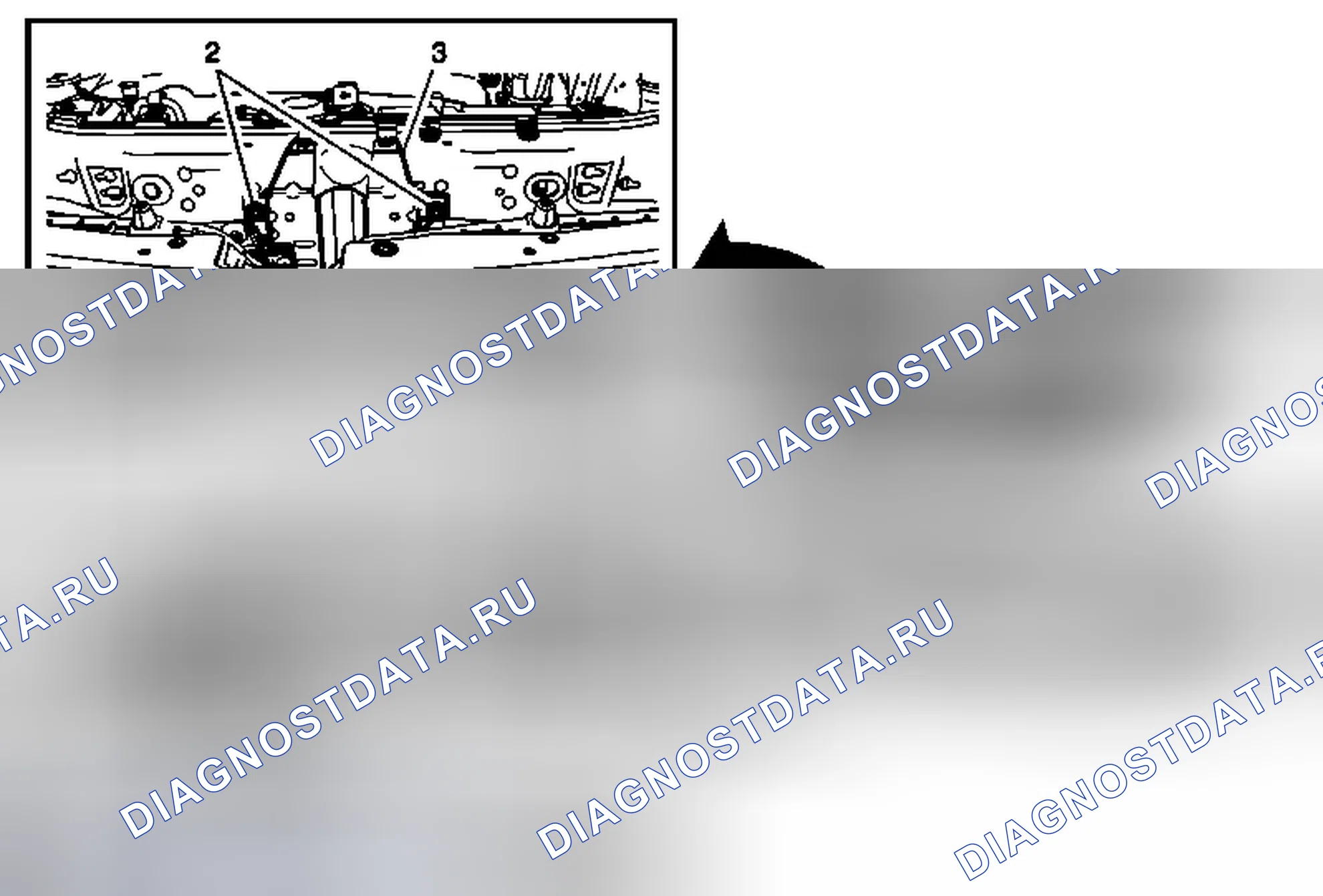 Рис. 143: Замена опоры защелки капота (Acadia, Enclave, Traverse). GMC Acadia I рестайлинг