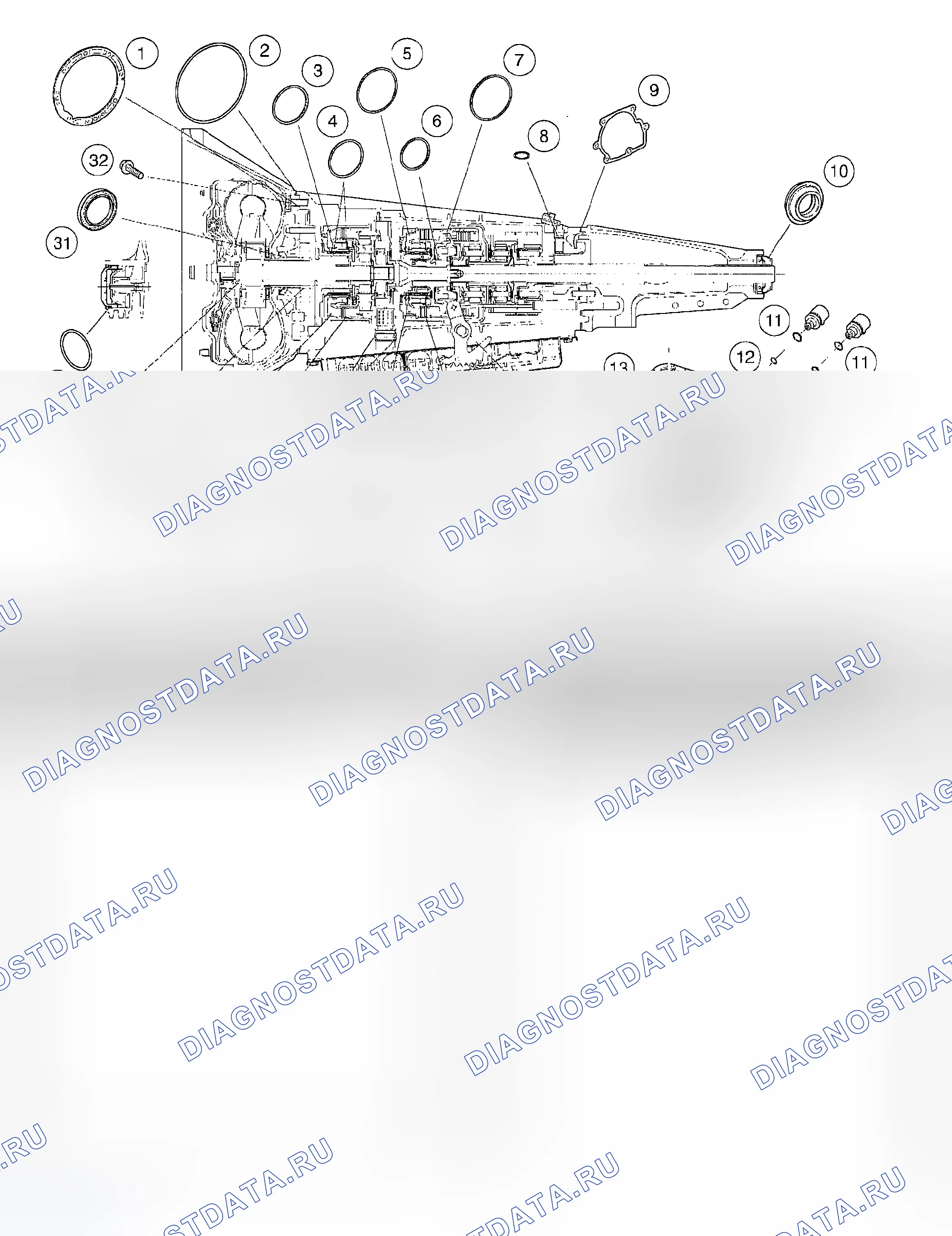 Рис. 679: ЛОКАТОР УПЛОТНЕНИЙ, КОЛЕЦ И ПРОКЛАДОК. Ford Ranger I