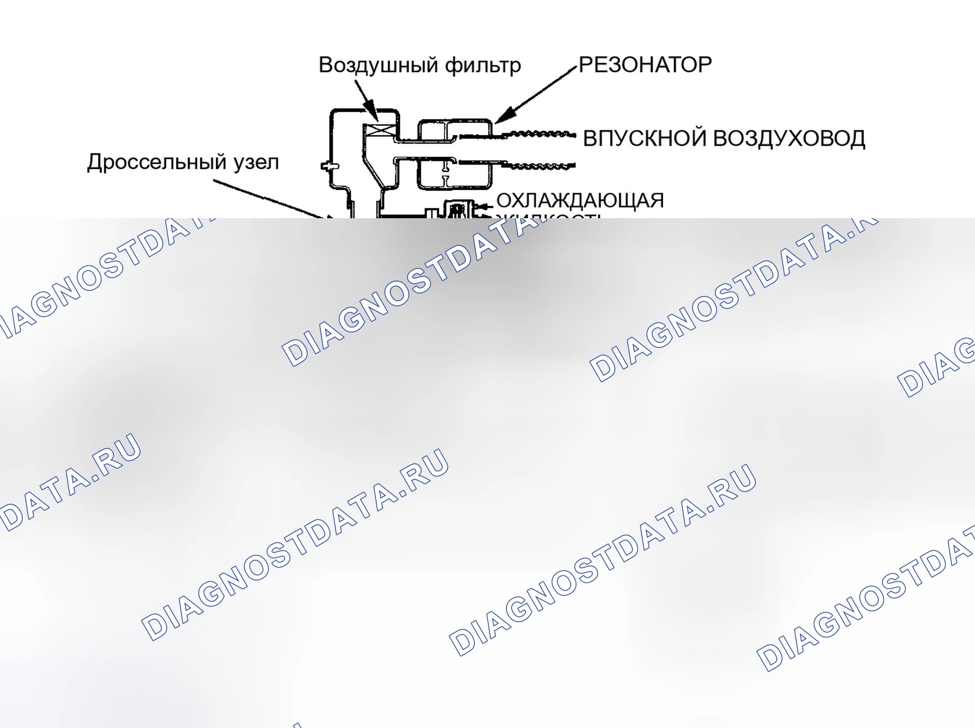 Рис. 132: Схема системы забора воздуха. Honda Civic VII