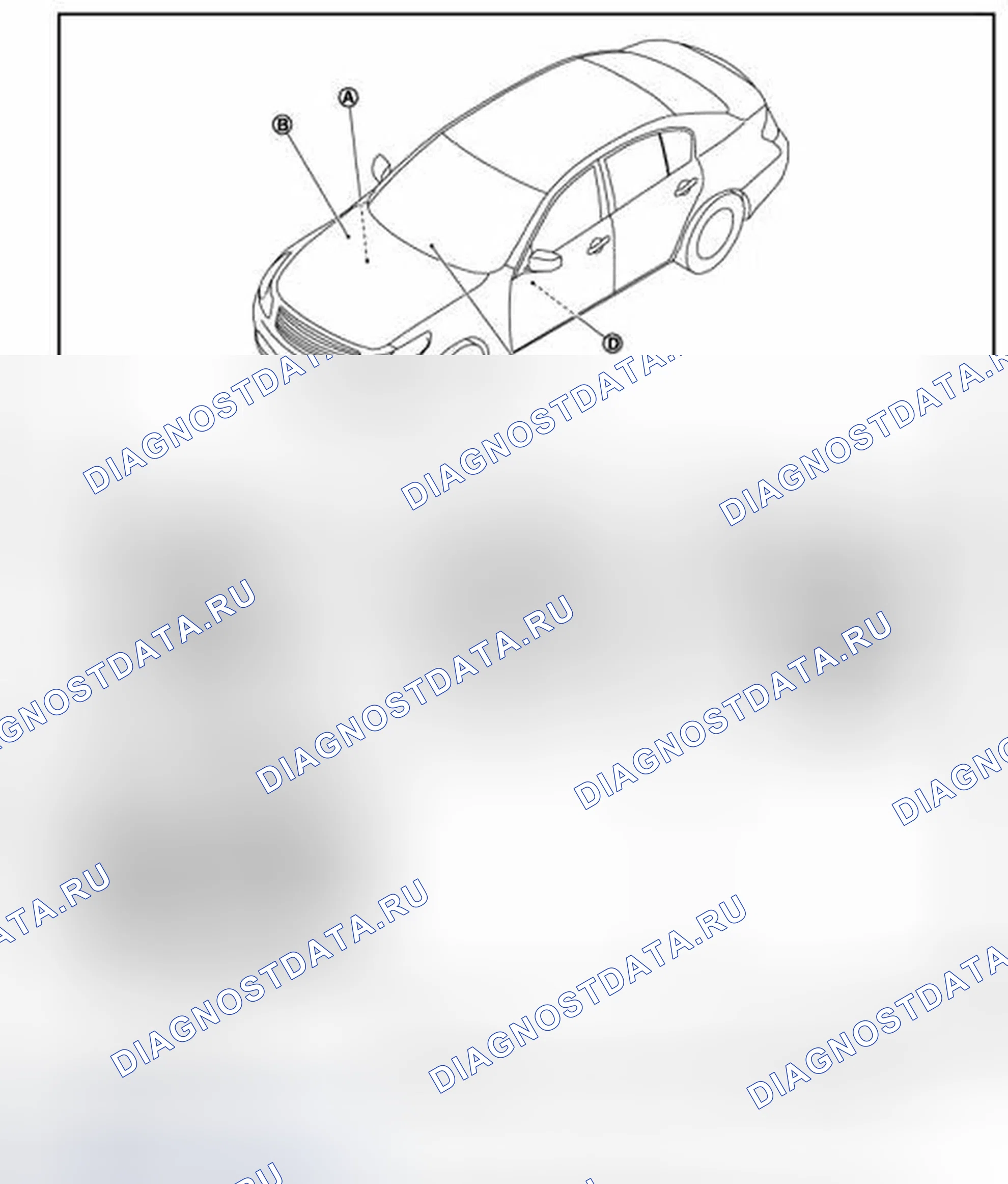 Рис. 42: Расположение компонентов. Infiniti G25 IV рестайлинг