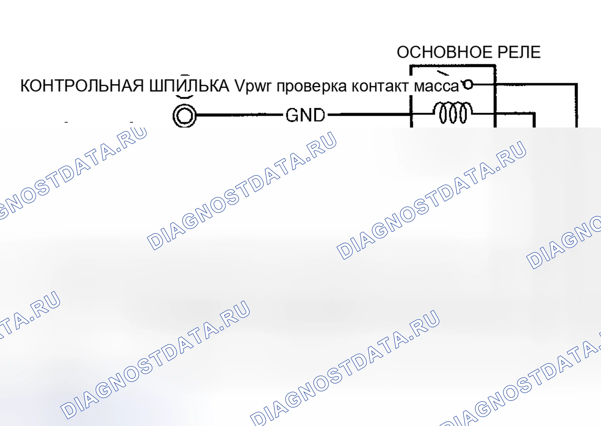 Рис. 116: Принципиальная схема главного реле. Hyundai Porter III