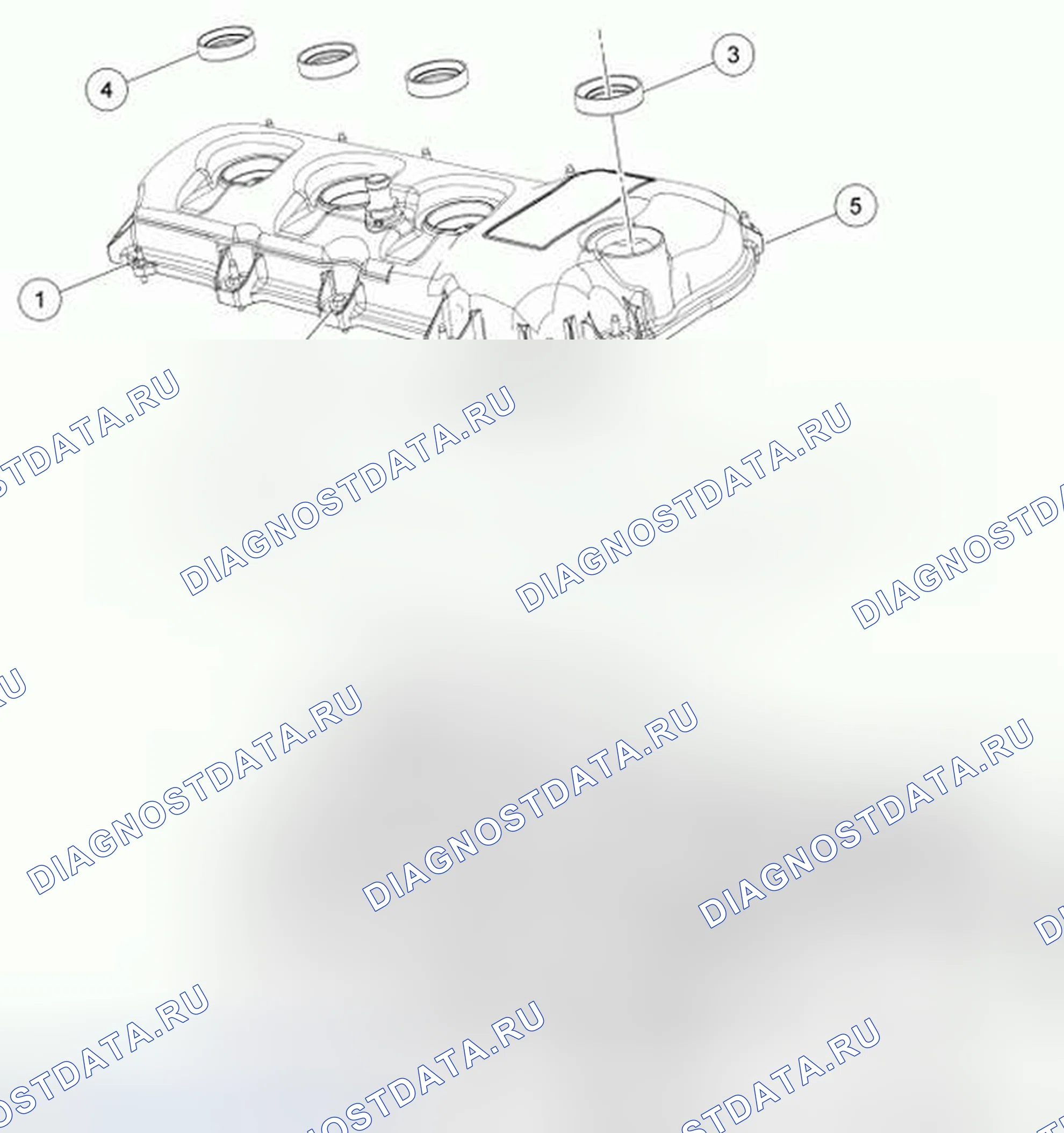 Рис. 480: Крышка клапана - правая (вид 2 из 2). Hyundai ix55 I