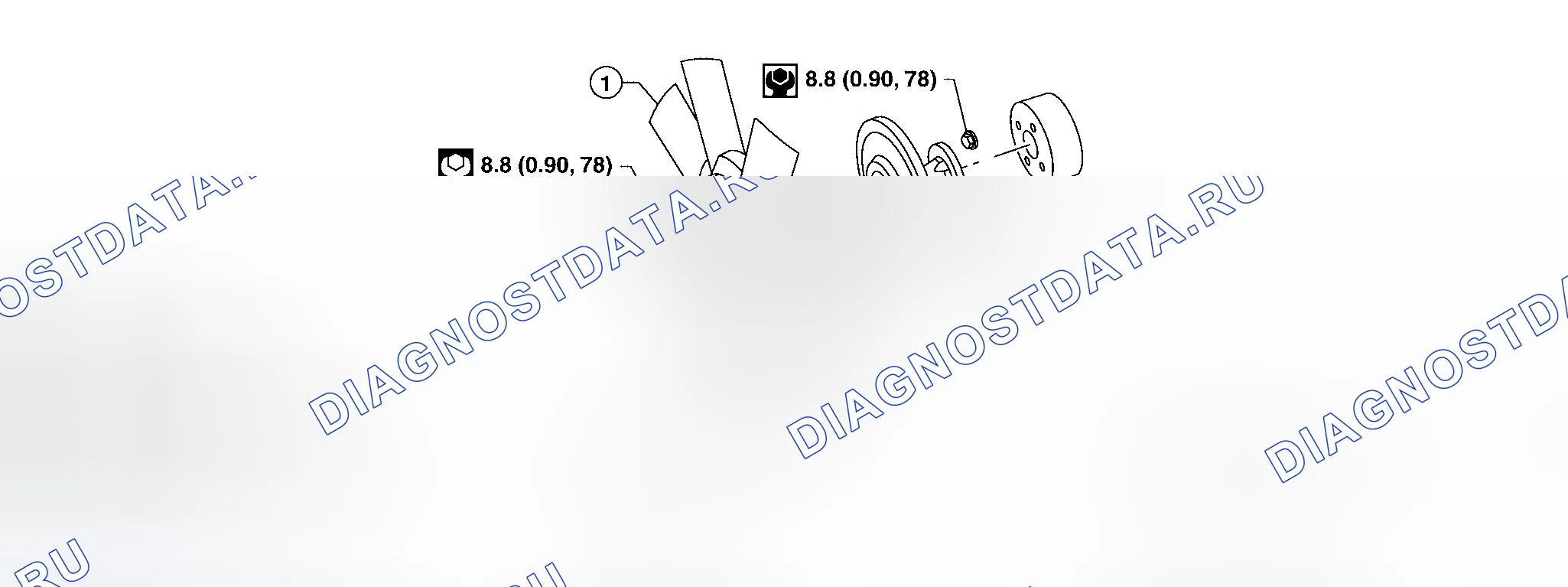 Рис. 3: Демонтаж и монтаж (с приводом от коленчатого вала). Honda Odyssey I