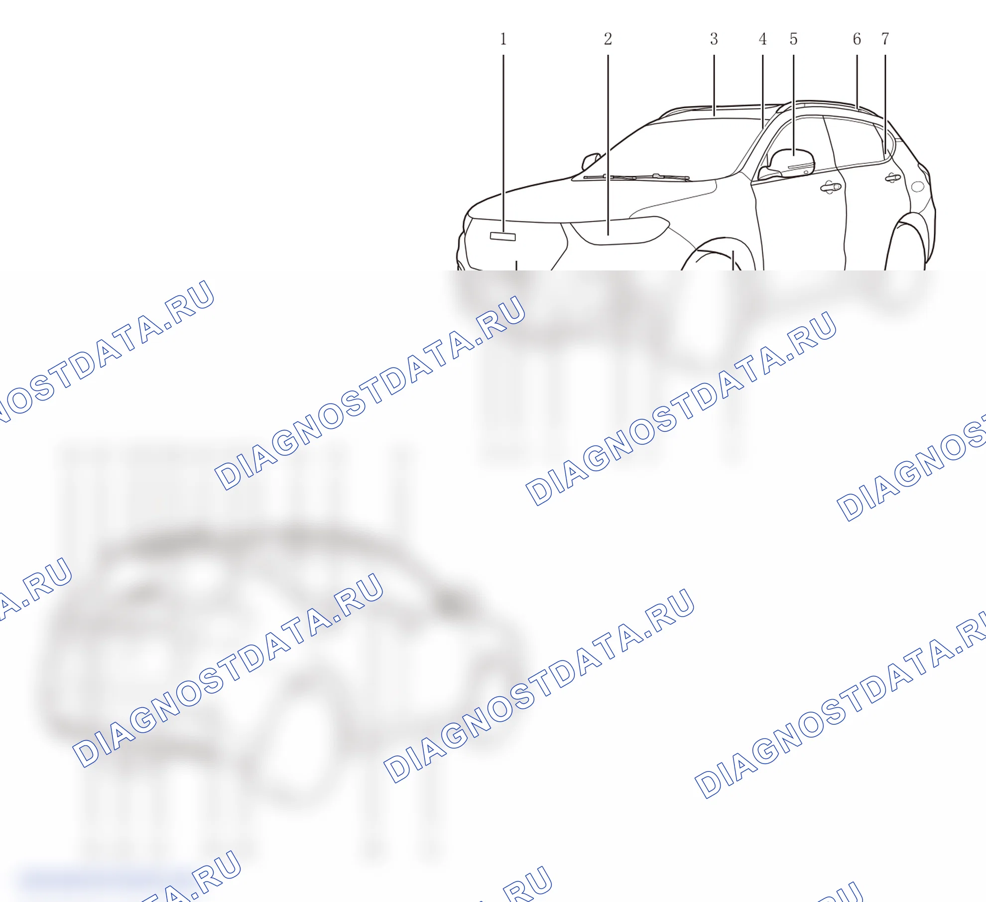 Схема расположения пластиковых деталей (модель 2) — Haval H2. Haval H2 I