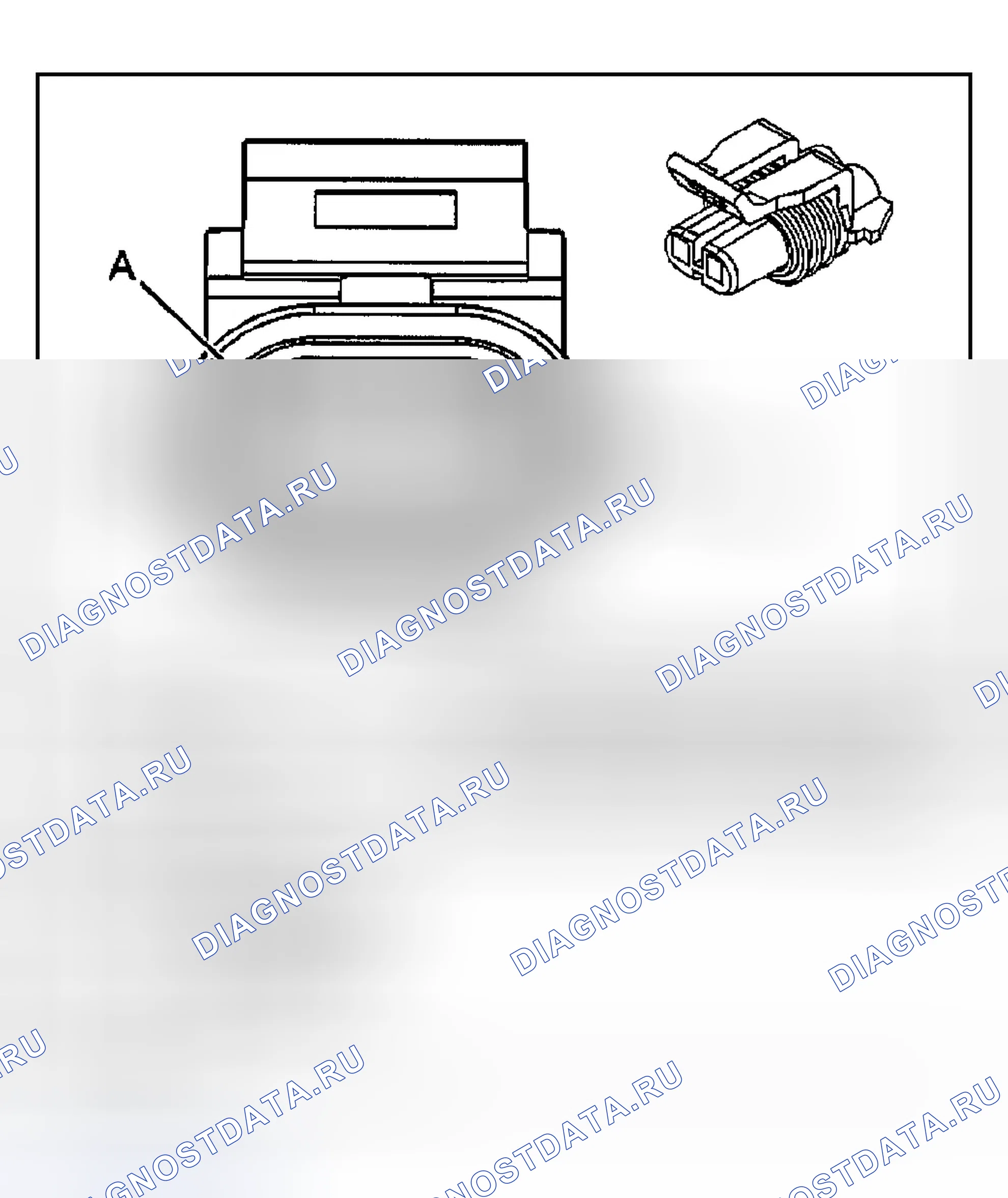 Рис. 75: Виды с торца стационарного разъема стеклоподъёмники. Chevrolet Chevy Express H2500 