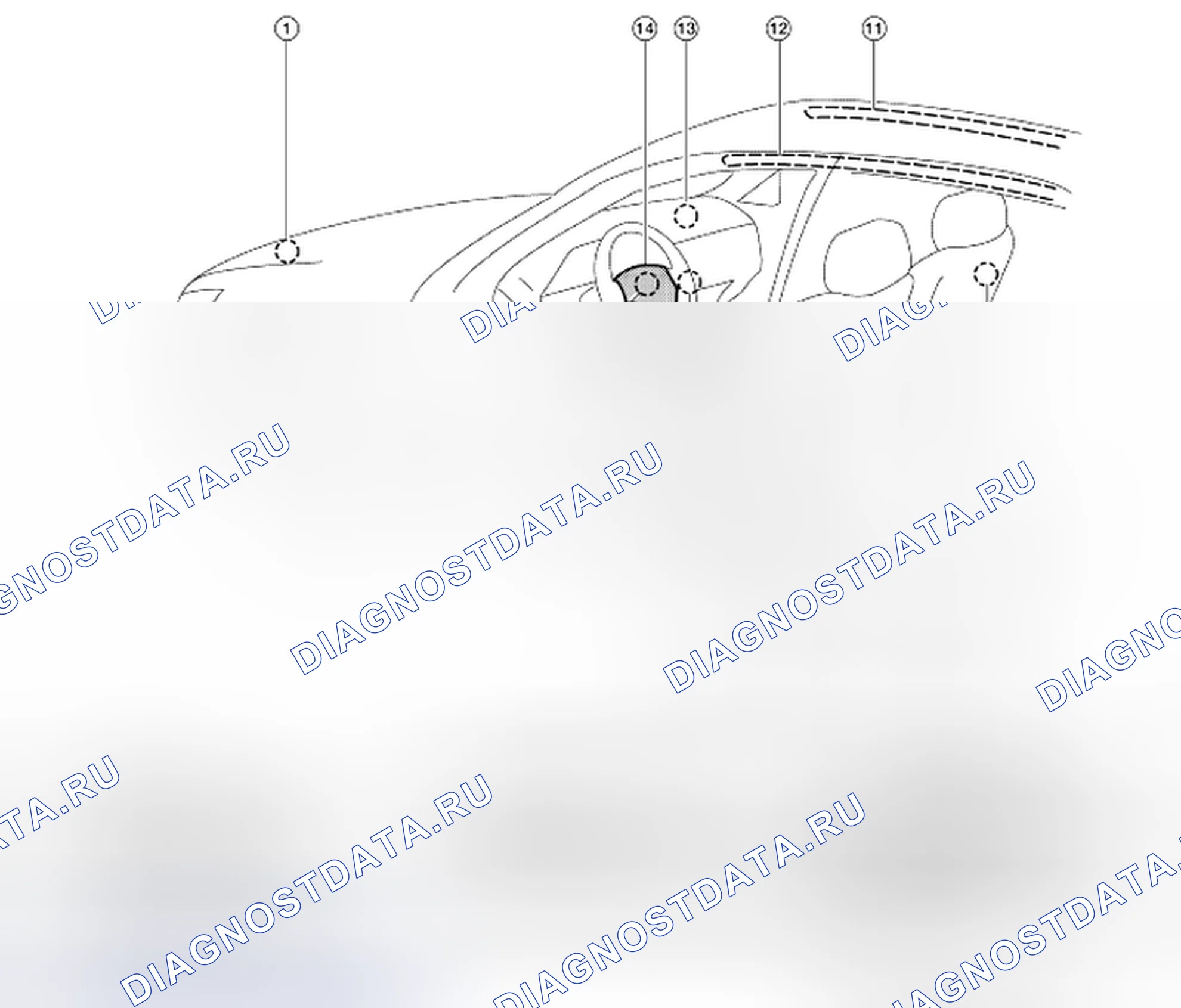 Рис. 41: Расположение компонентов SRS. Honda UR-V I