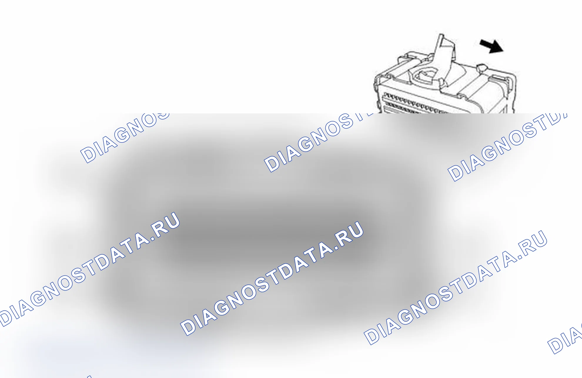 Рис. 278: K36 Надувной модуль датчика и диагностики X2, вид с торца. Chevrolet Camaro V