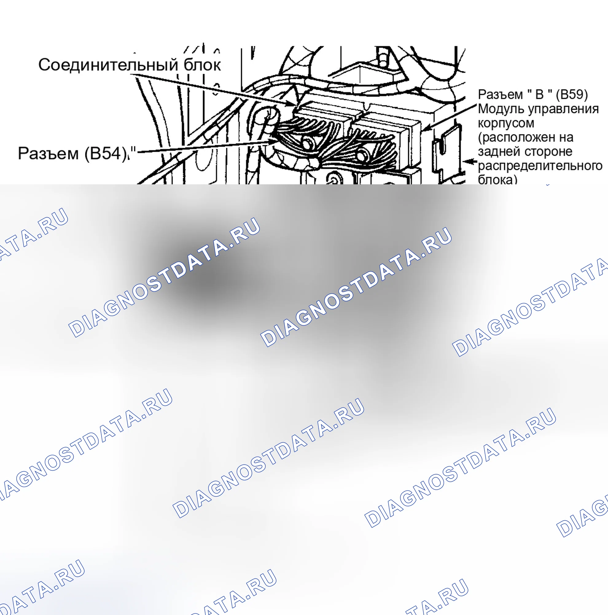 Рис. 16: Идентификация соединительного блока / соединителей BCM. Chrysler Town & Country III