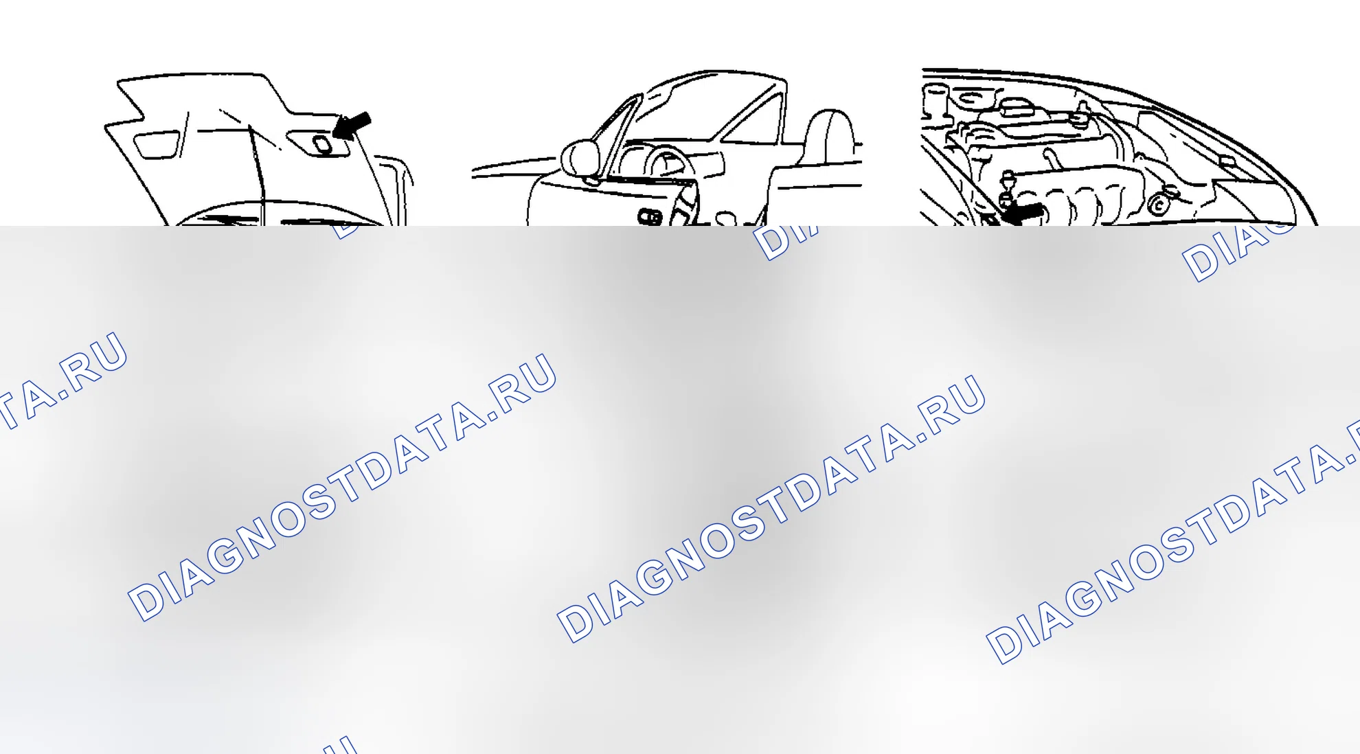 Рис. 7: РАСПОЛОЖЕНИЕ ИНФОРМАЦИОННЫХ МЕТОК. Mazda MX-5 NA