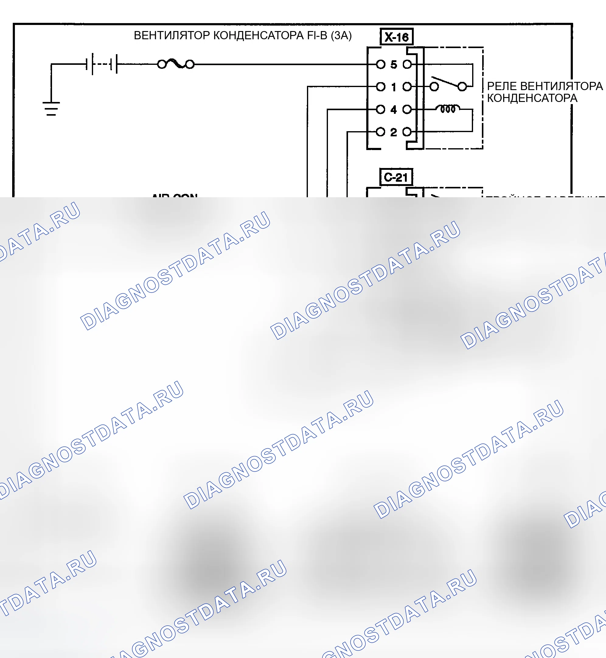 Рис. 12: ДИАГНОСТИКА ВЕНТИЛЯТОРА КОНДЕНСАТОРА. Isuzu Axiom I