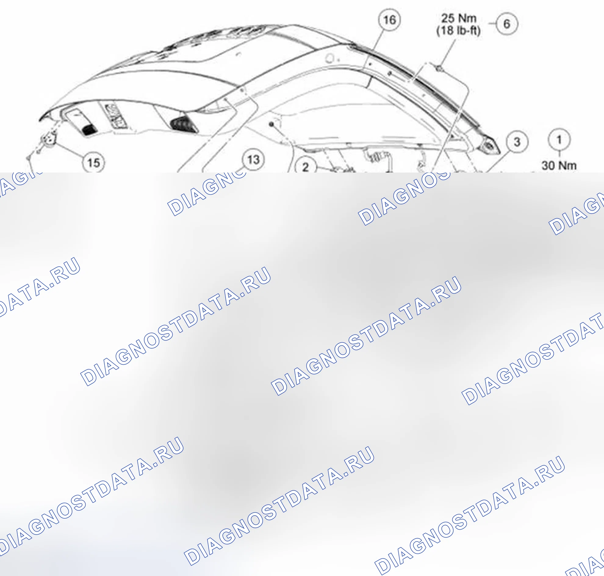 Рис. 72: Демонтаж и монтаж. Ford Edge I рестайлинг