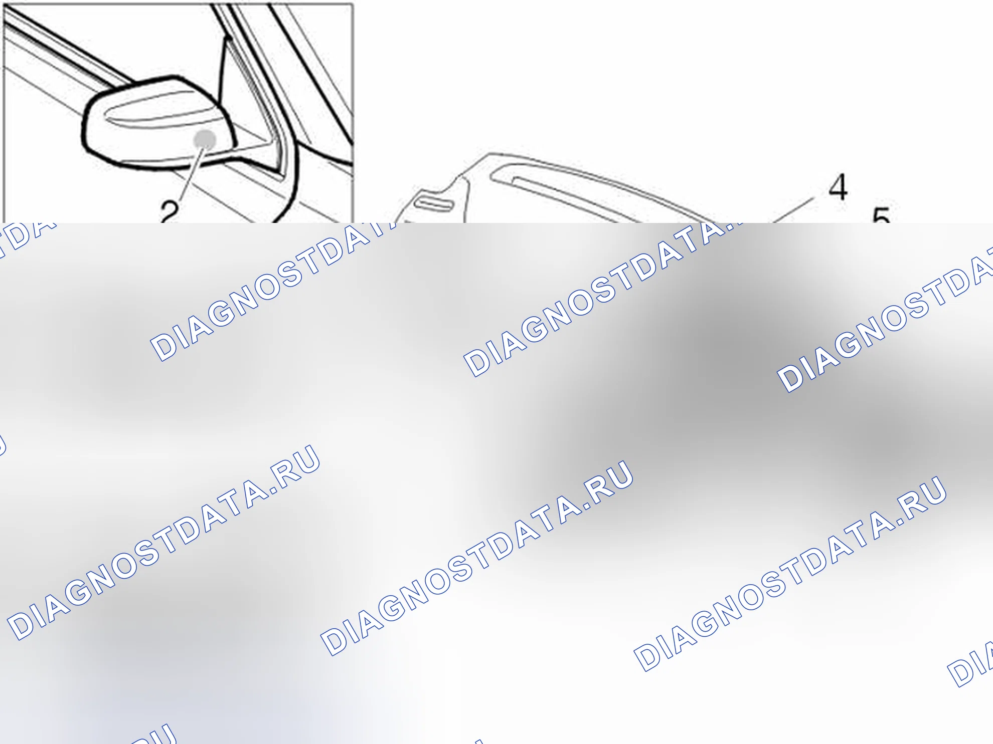 Рис. 569: Пассажирский салон / дверное зеркало. Volvo V70 II