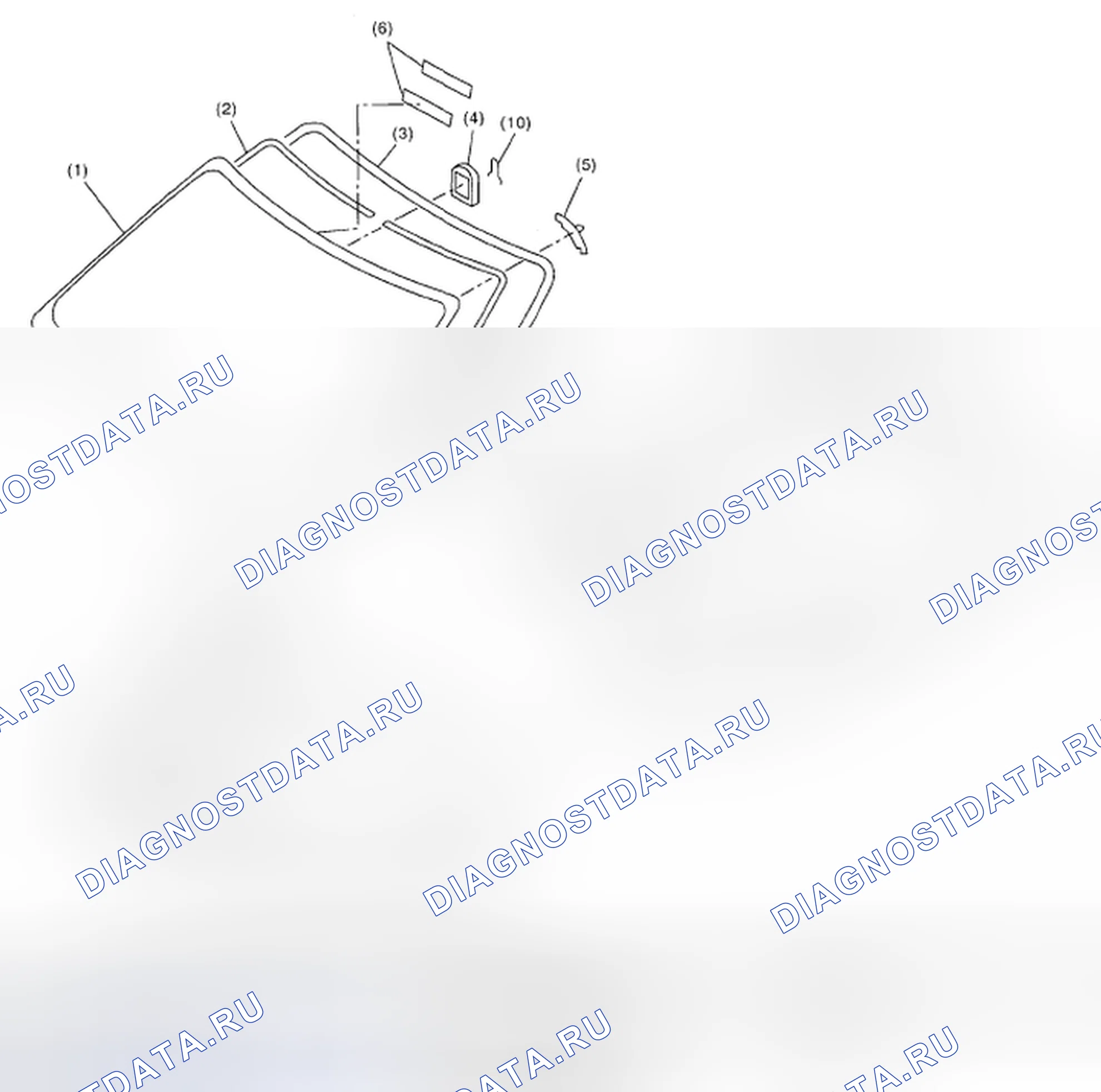 Рис. 2: Идентификация фиксированного компонента стекла (модель вагона). Subaru Impreza WRX GD/GG рестайлинг 2