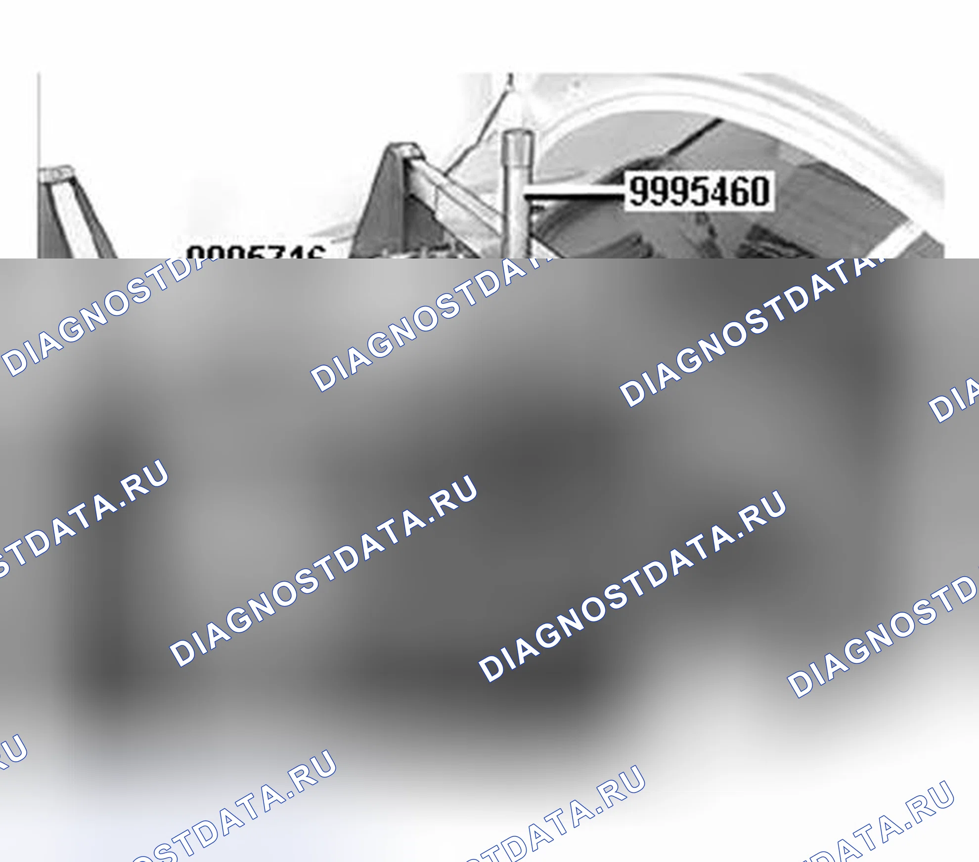 Рис. 92: Установка подъемных хомутов и крюков. Volvo C70 I