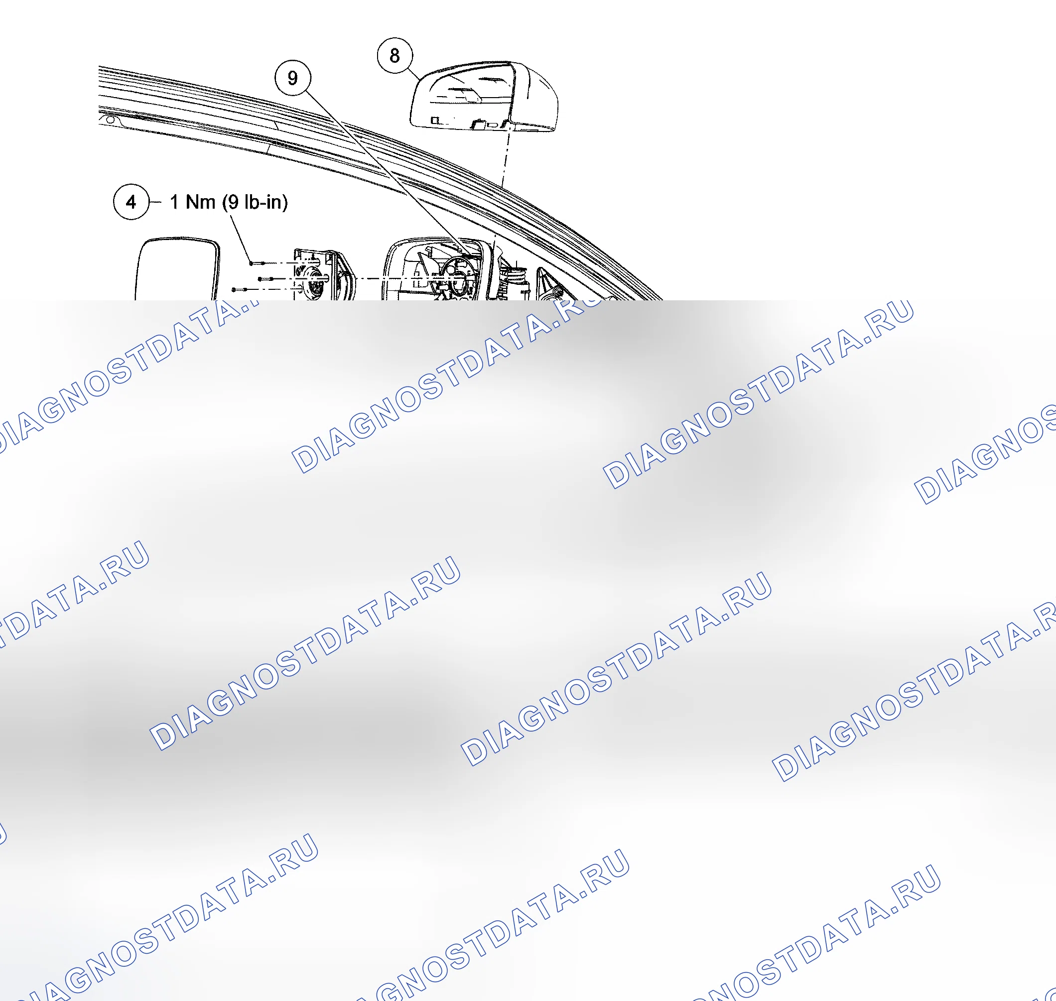 Рис. 73: Наружные зеркала - покомпонентный вид. Hyundai Mistra II