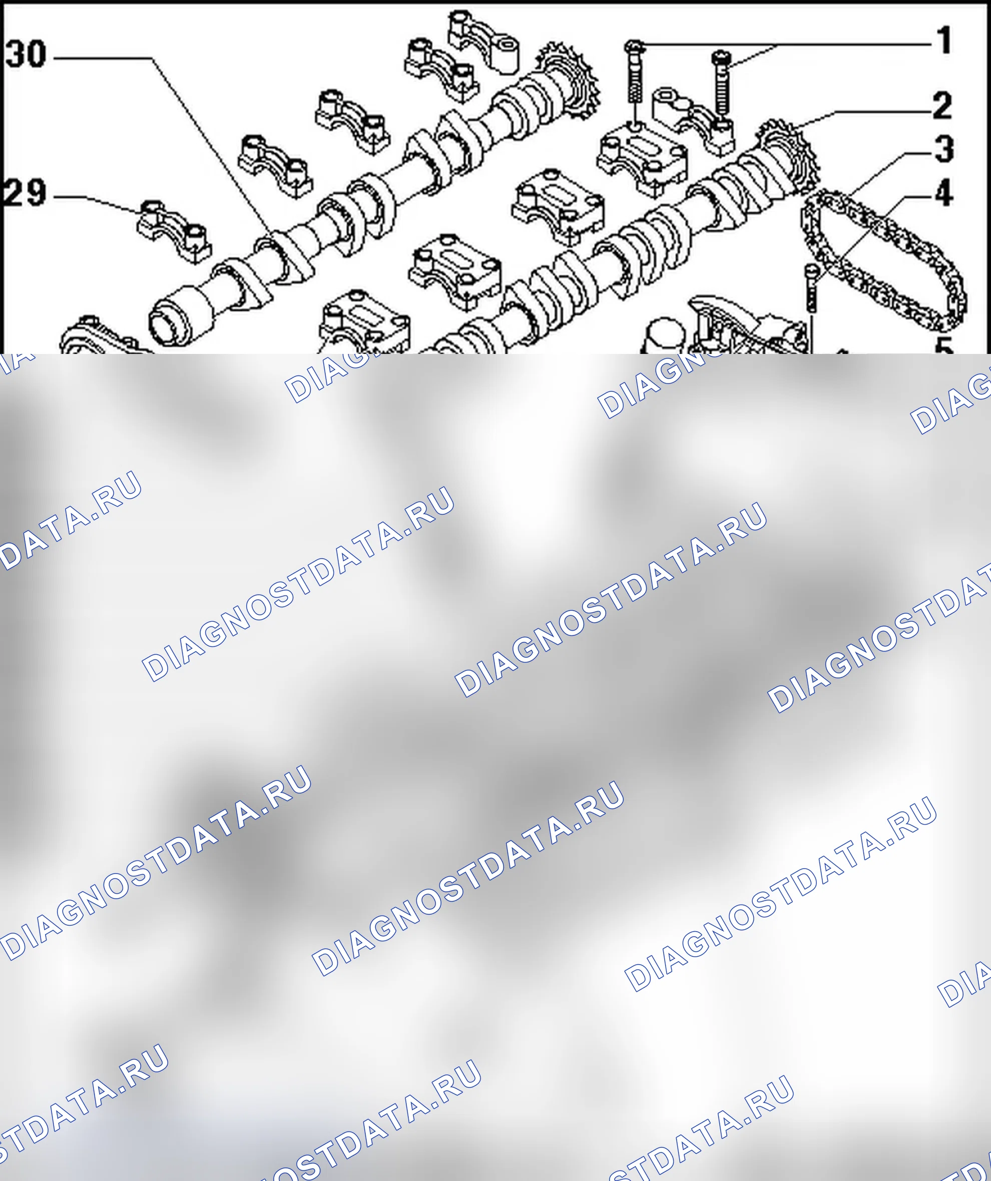 Рис. 53: ОБЗОР СБОРКИ VALVETRAIN. Volkswagen New Beetle A4