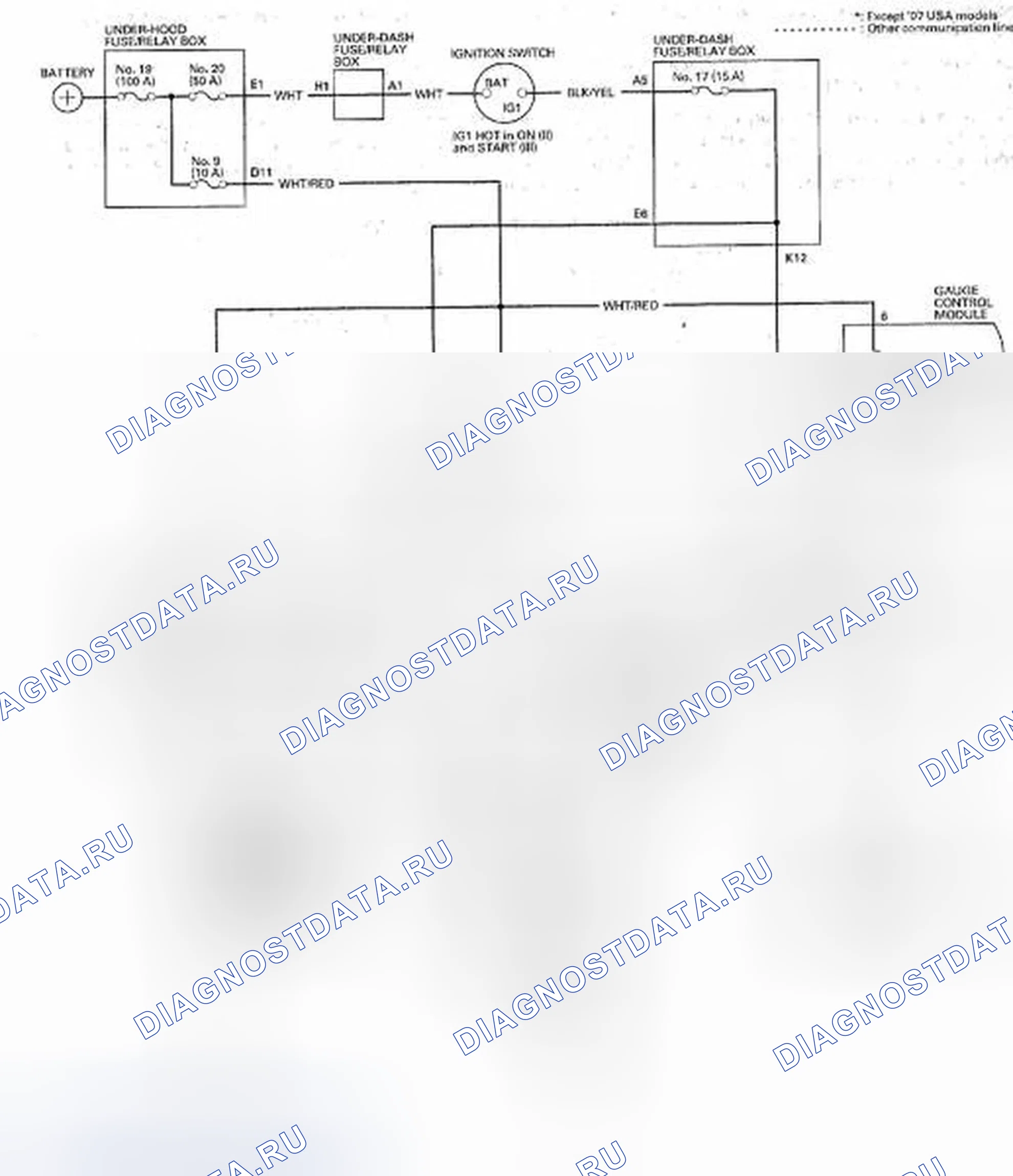 Рис. 4: Принципиальная схема. Honda Element YH2 рестайлинг