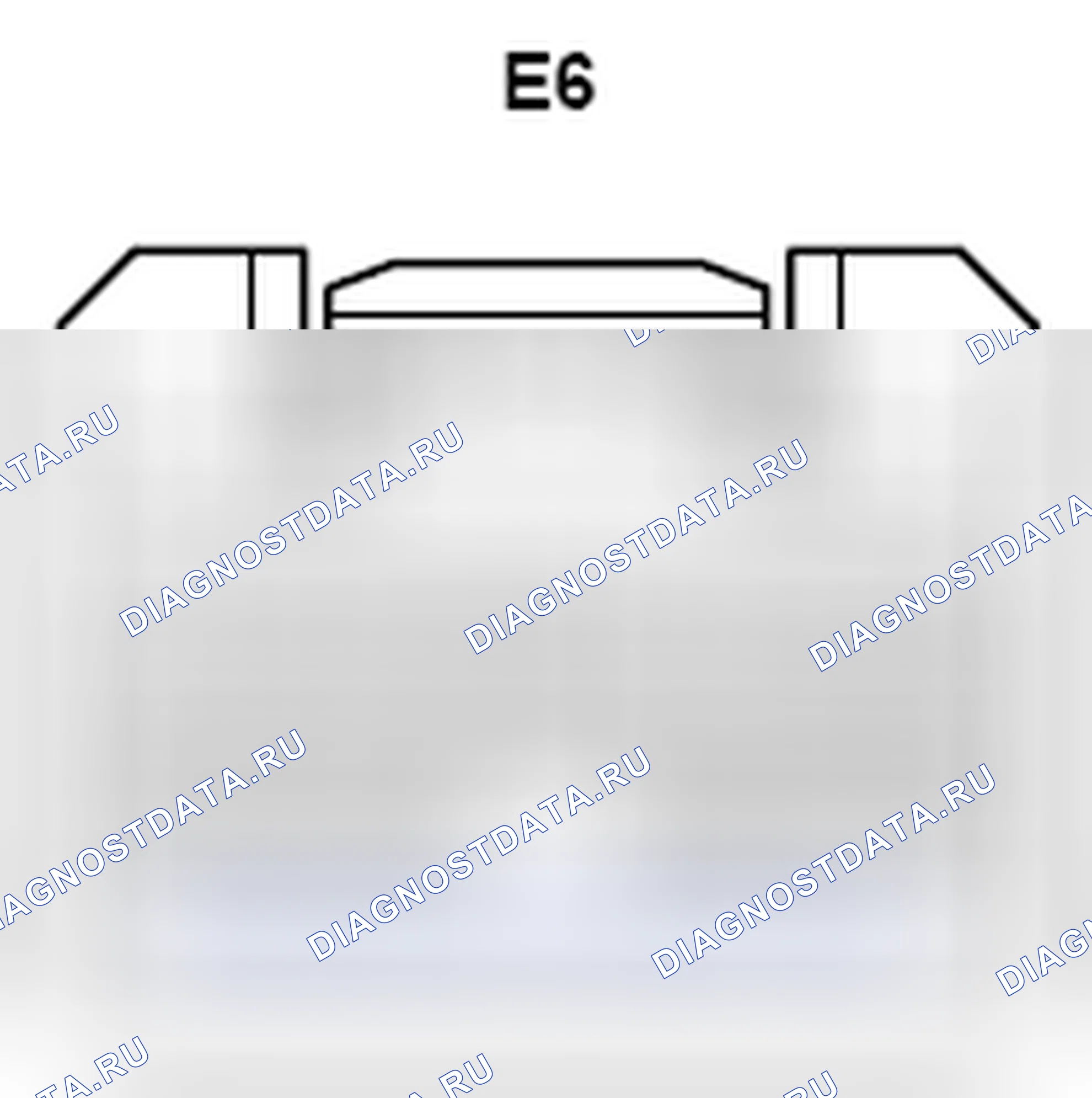 Рис. 488: Вид с торца разъема ECU основного корпуса (E6). Toyota Camry XV40 рестайлинг