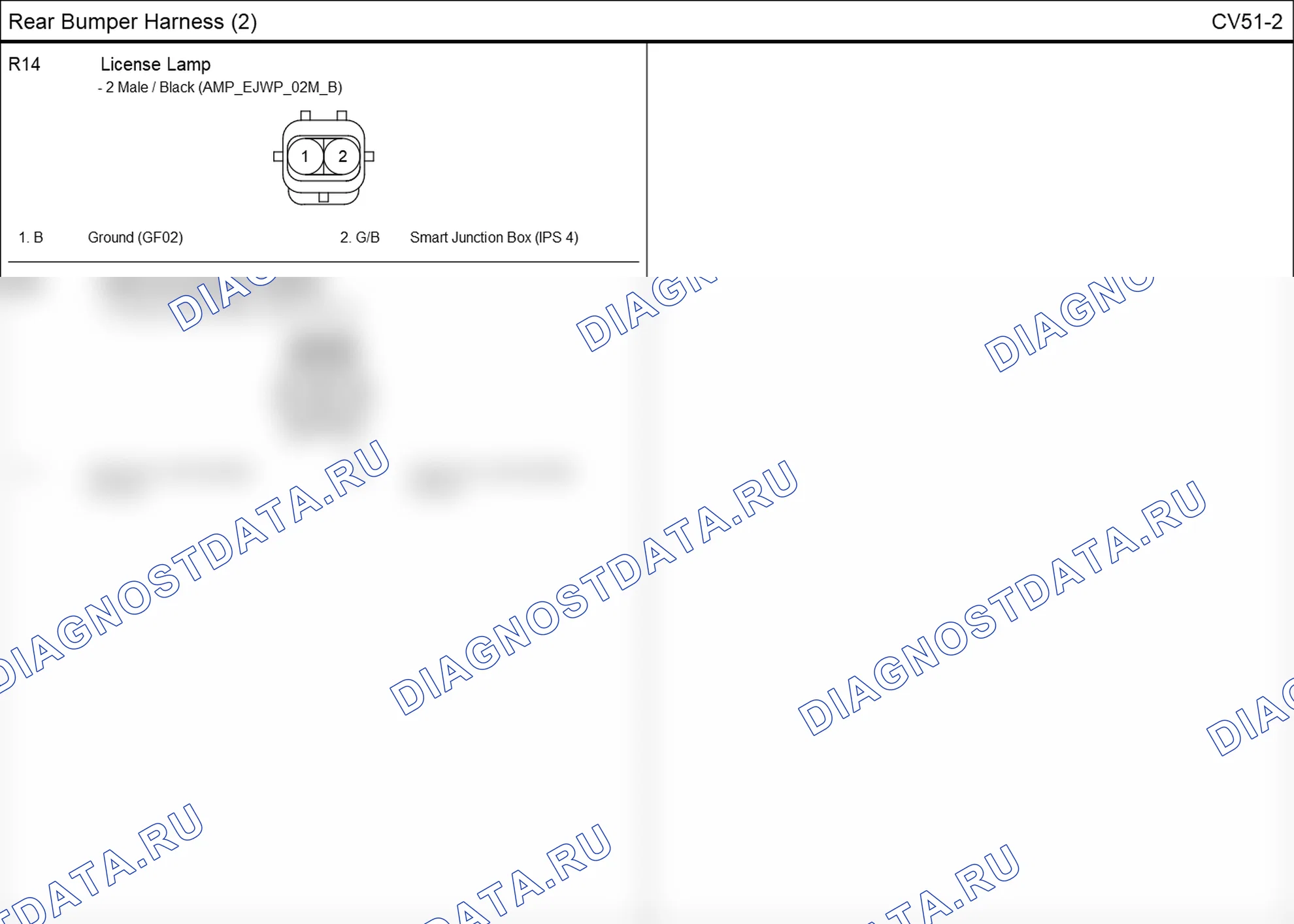 Распиновка разъёма R15 — rear bumper harness. Hyundai GRAND i10/Xcent BA