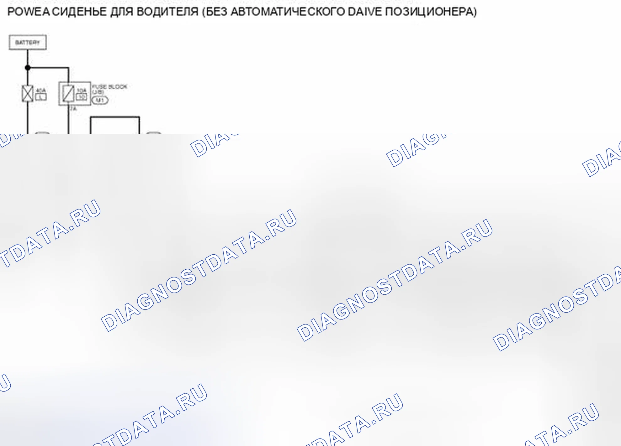 Рис. 70: электросхема - СИЛОВОЕ СИДЕНЬЕ СО СТОРОНЫ ВОДИТЕЛЯ (БЕЗ АВТОМАТИЧЕСКОГО ПОЗИЦИОНЕРА ПРИВОДА). Infiniti FX50 II рестайлинг