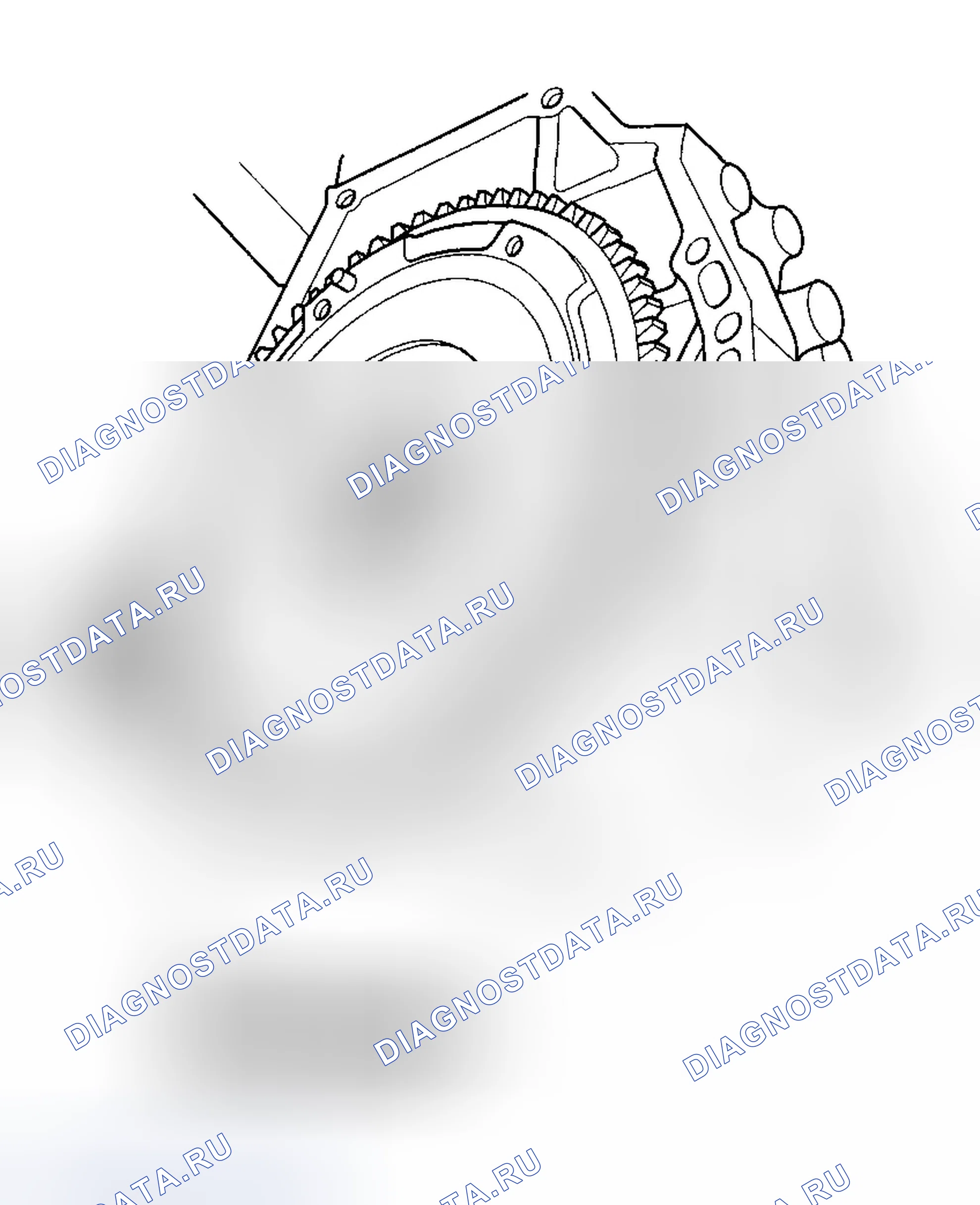 Рис. 19: Снятие маховика. Honda Accord VI