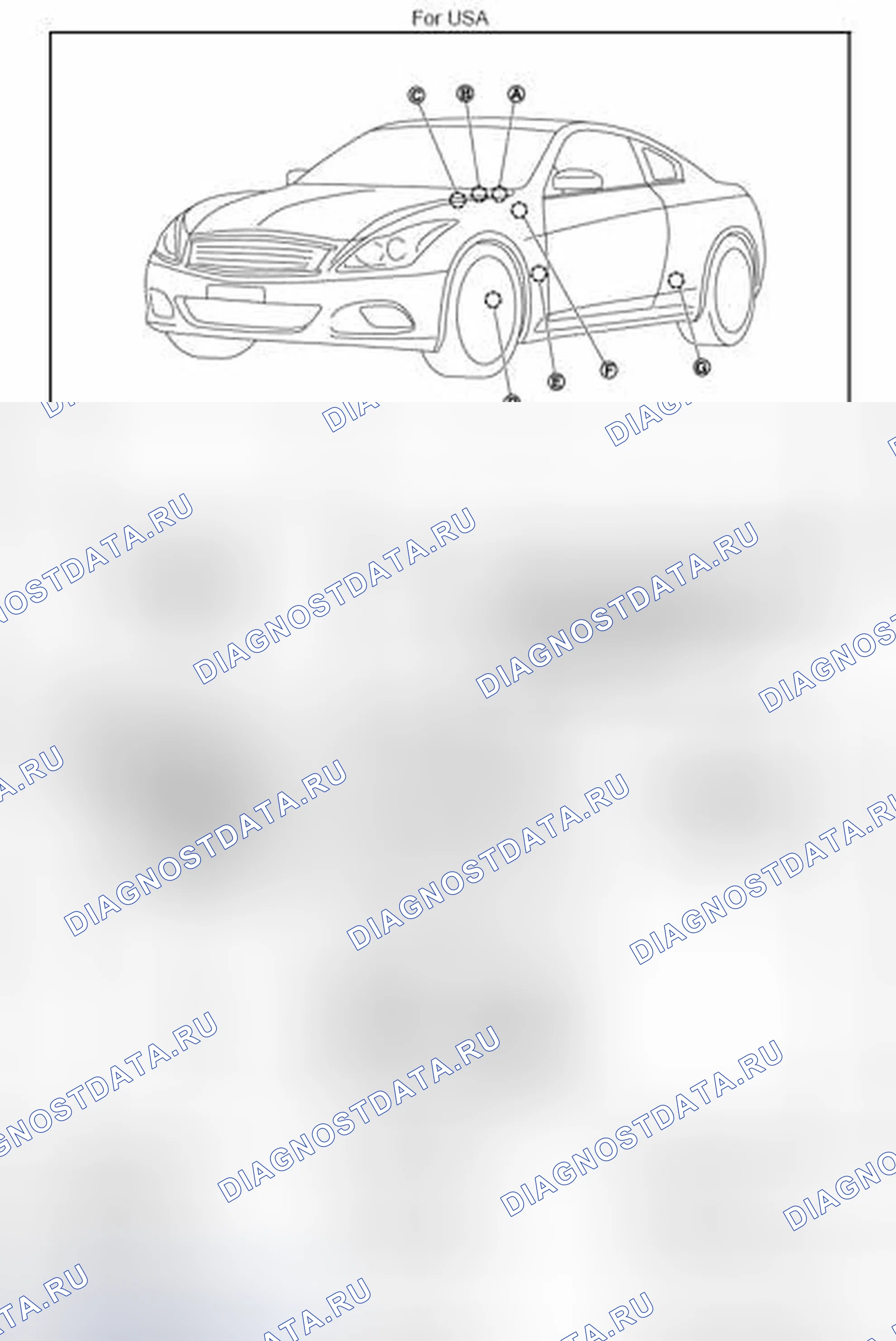 Рис. 64: Расположение компонентов. Infiniti G37 IV рестайлинг