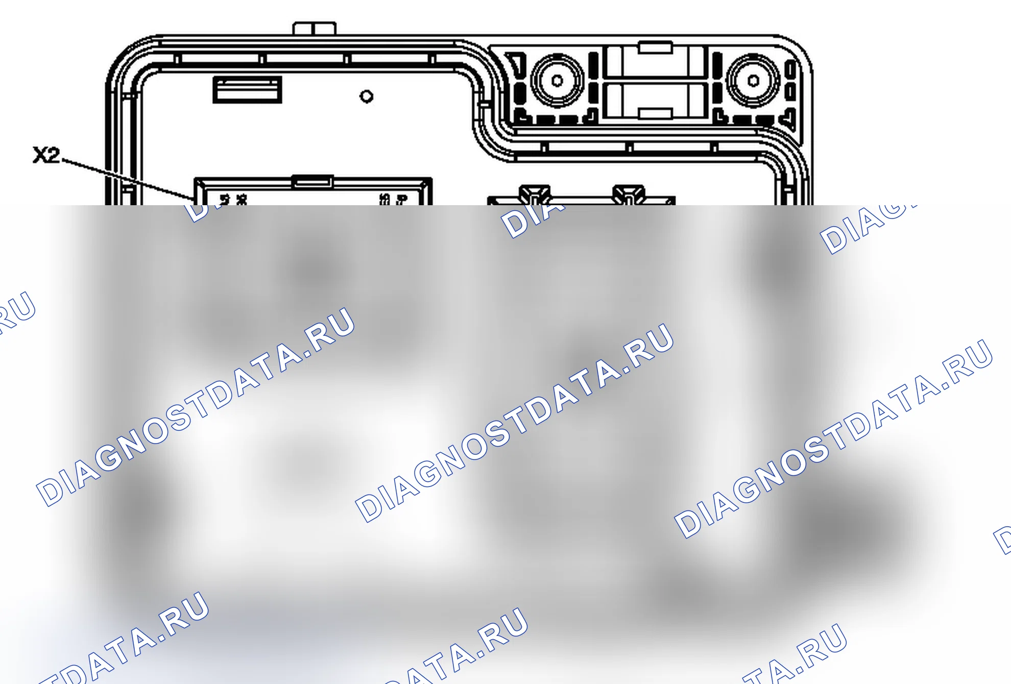 Рис. 59: Блок предохранителей - вспомогательный (HP2), вид снизу. Chevrolet Cab & Chassis Silverado 3500 HD 
