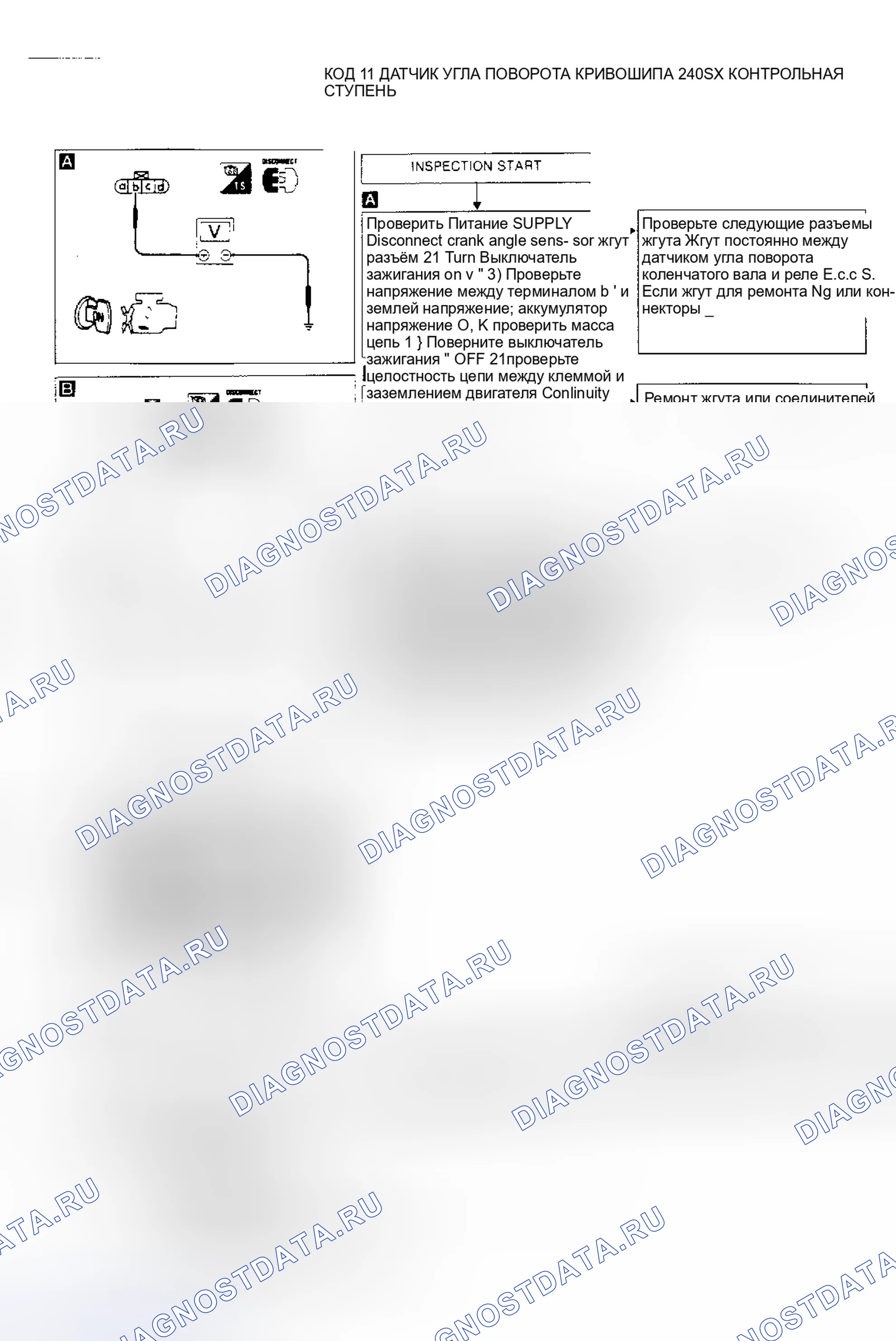 Рис. 5: КОД 11: ДАТЧИК УГЛА ПОВОРОТА КРИВОШИПА. Mercedes-Benz CLS-класс C218/X218