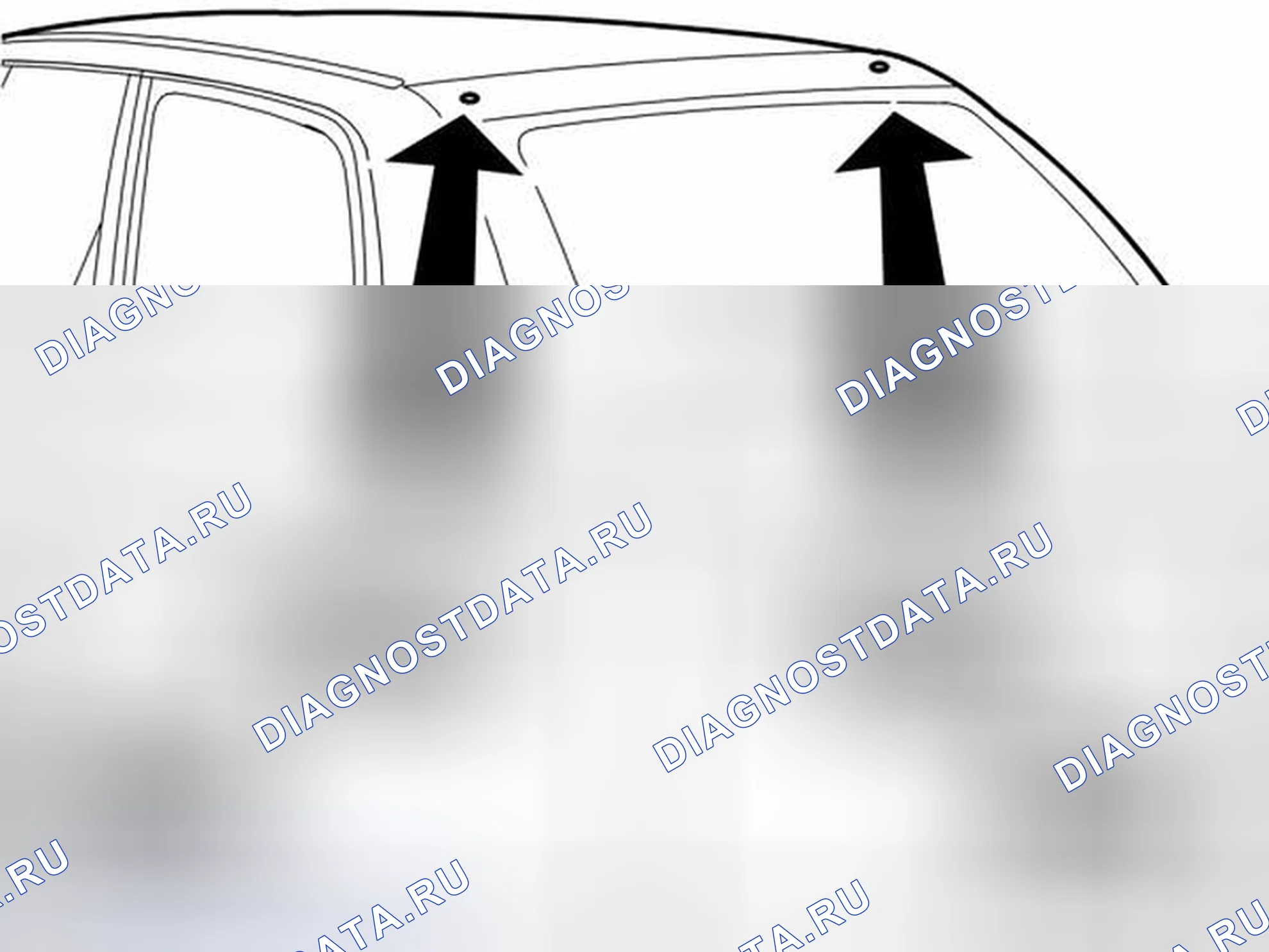 Рис. 13: Подготовка заднего спойлера. Volvo V40 I рестайлинг