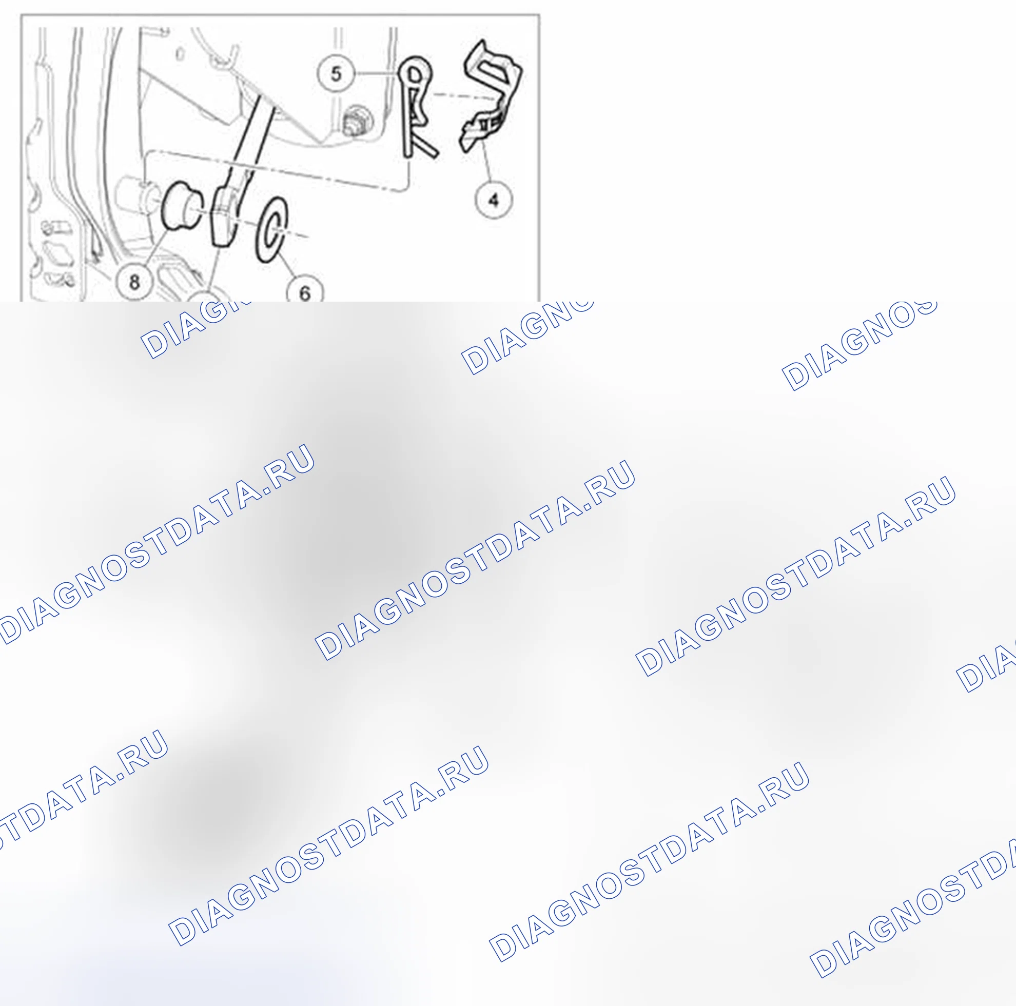 Рис. 49: Педаль тормоза и кронштейн. Ford Pickup F250 Super Duty II