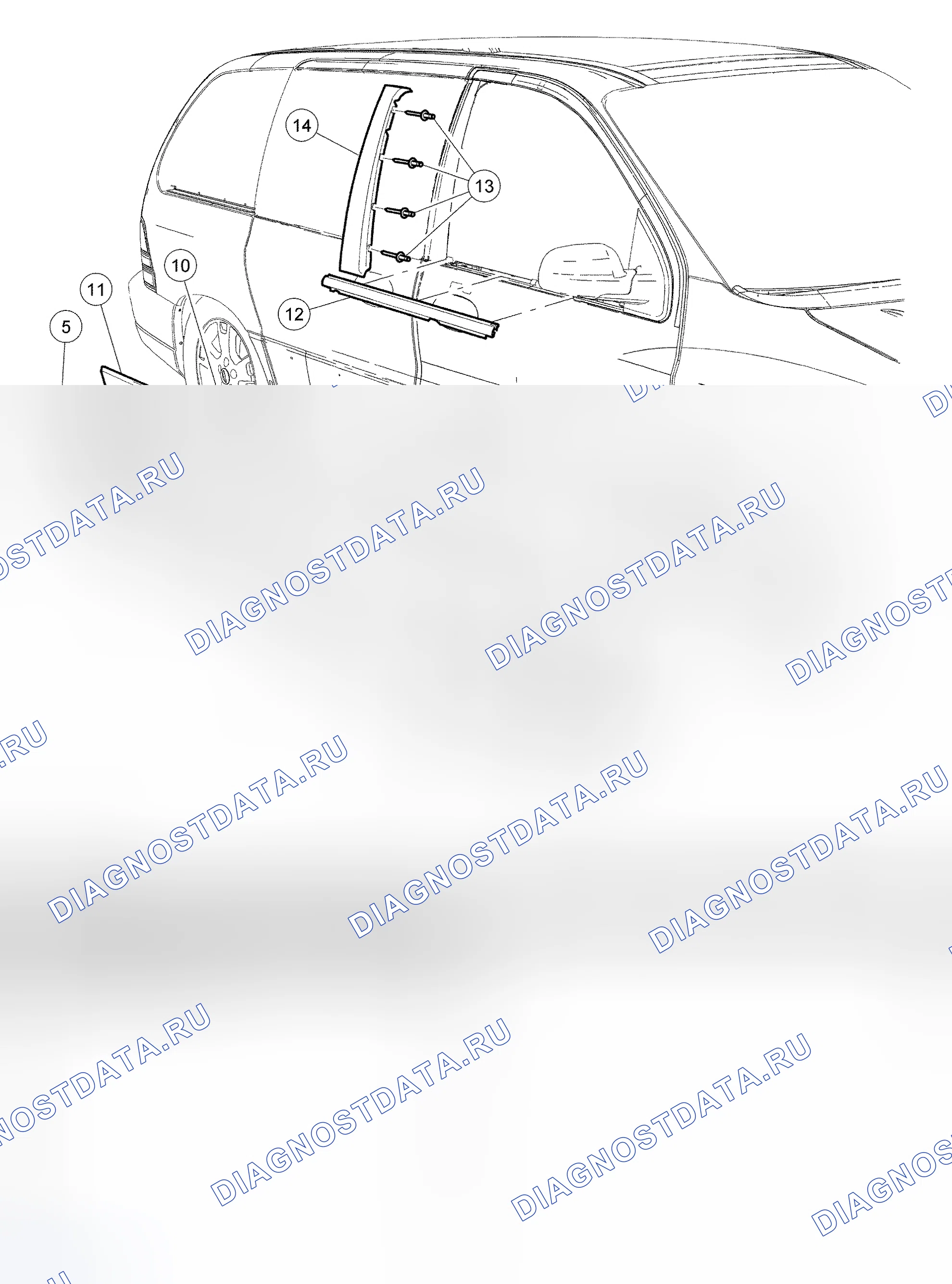 Рис. 11: Внешняя облицовка - разнесенный вид. Hyundai Mistra I рестайлинг