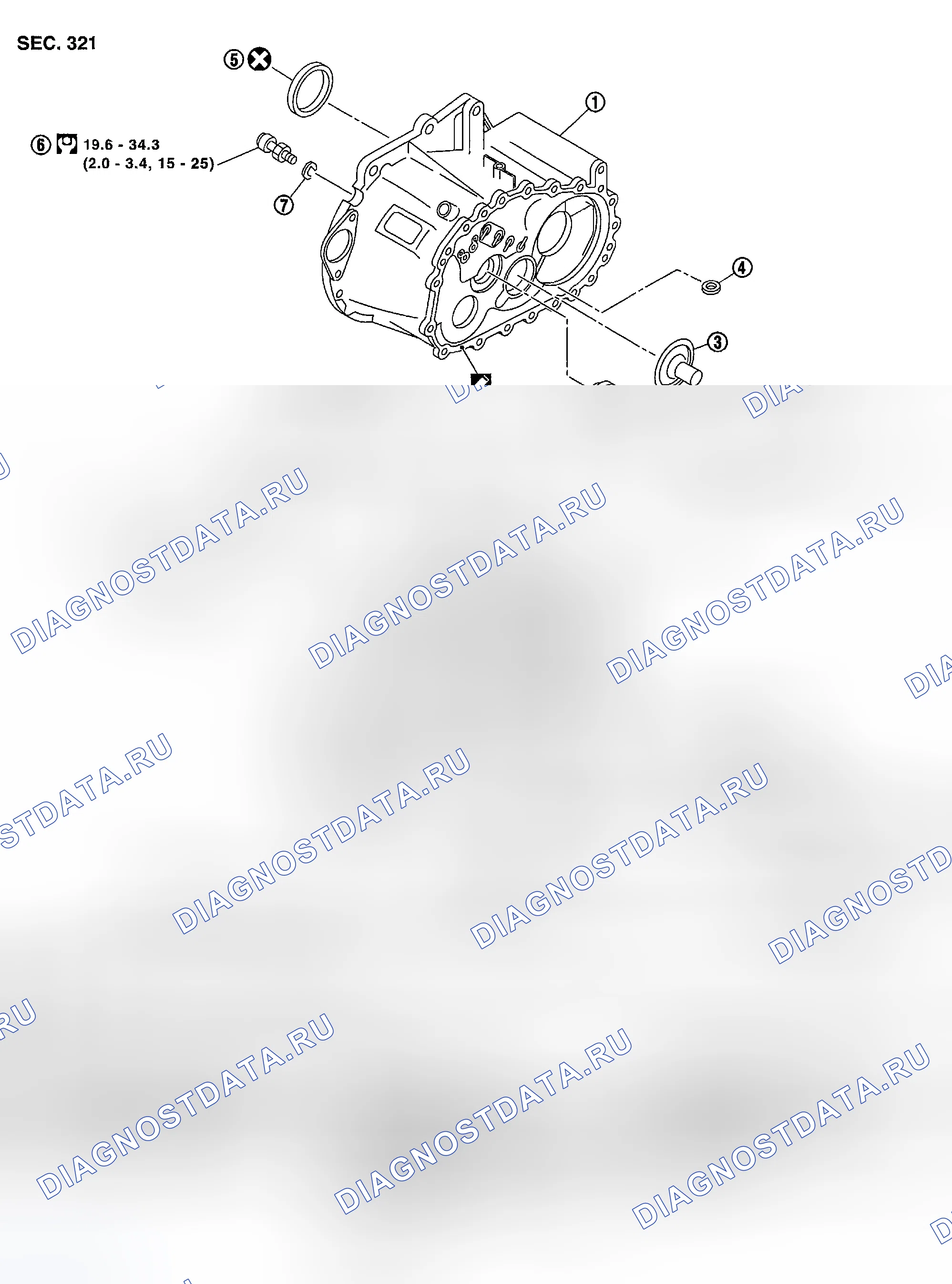 Рис. 359: КОМПОНЕНТЫ КОРПУСА И КОРПУСА. Nissan Sentra B15