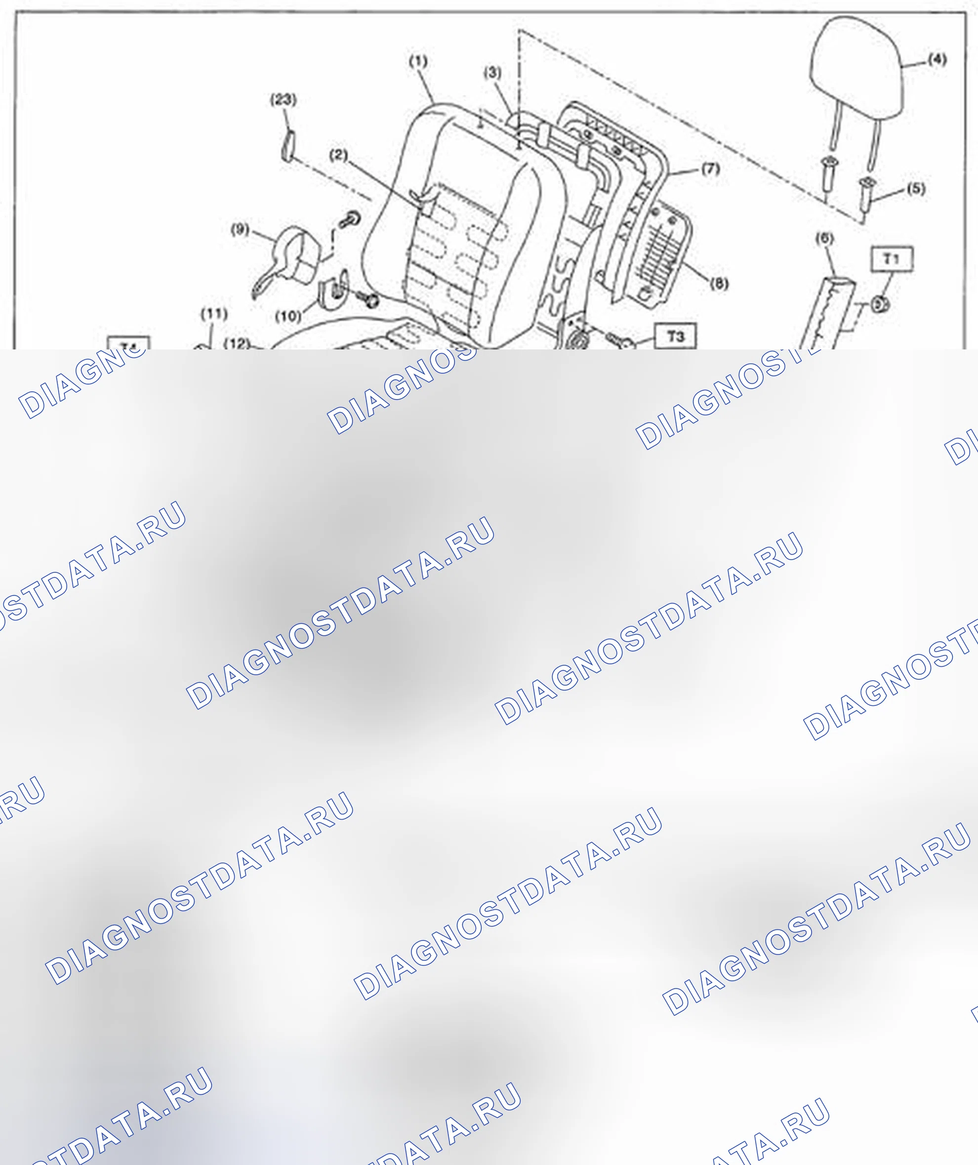 Рис. 1: ПЕРЕДНЕЕ СИДЕНЬЕ (КРЕСЛО ВОДИТЕЛЯ). Subaru Tribeca WX рестайлинг