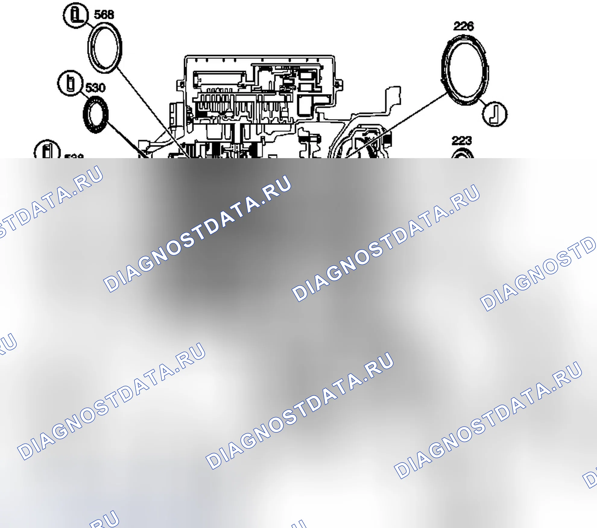 Рис. 170: Расположение втулок, подшипников и шайб (Gen 2/Hybrid). Chevrolet Equinox II
