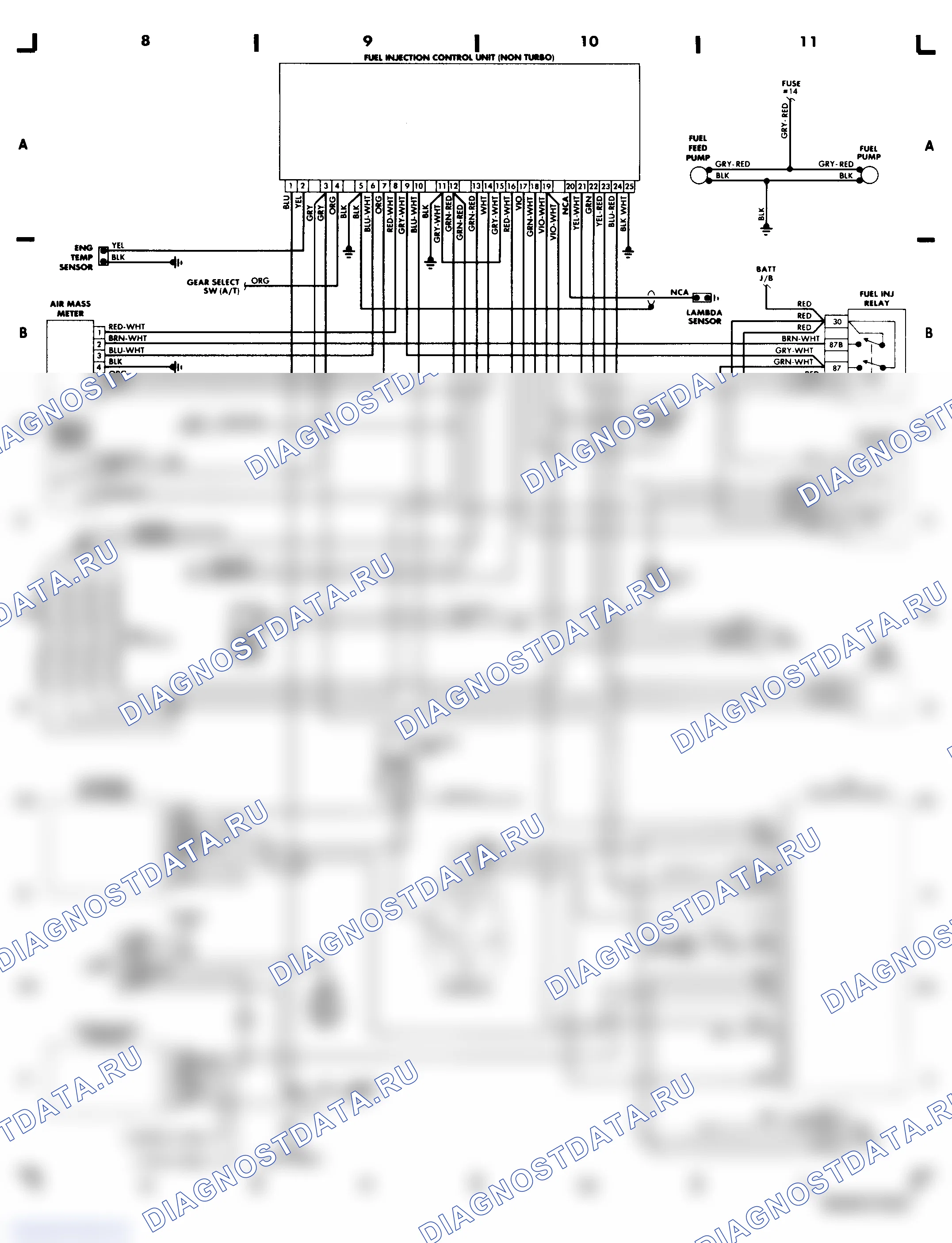 Computer Engine Control (Non Turbo) (Grid 8-11). Saab 9000 I