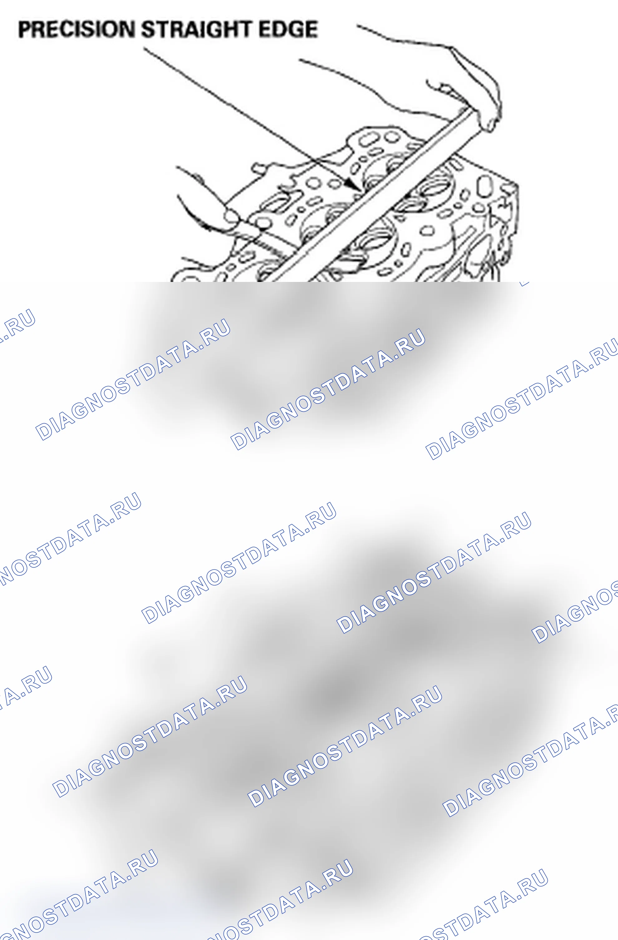 Рис. 122: Проверка головки цилиндра на коробление. Acura RL II