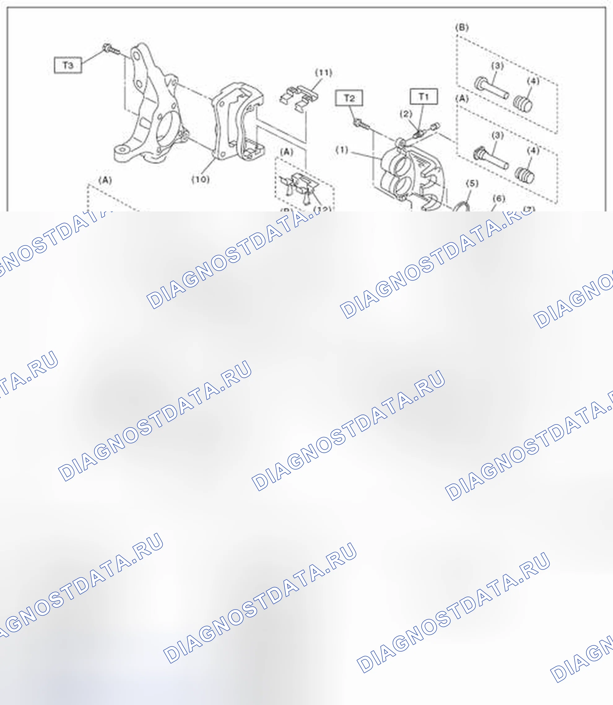 Рис. 9: ПЕРЕДНИЙ ДИСКОВЫЙ ТОРМОЗ. Subaru Outback BR рестайлинг