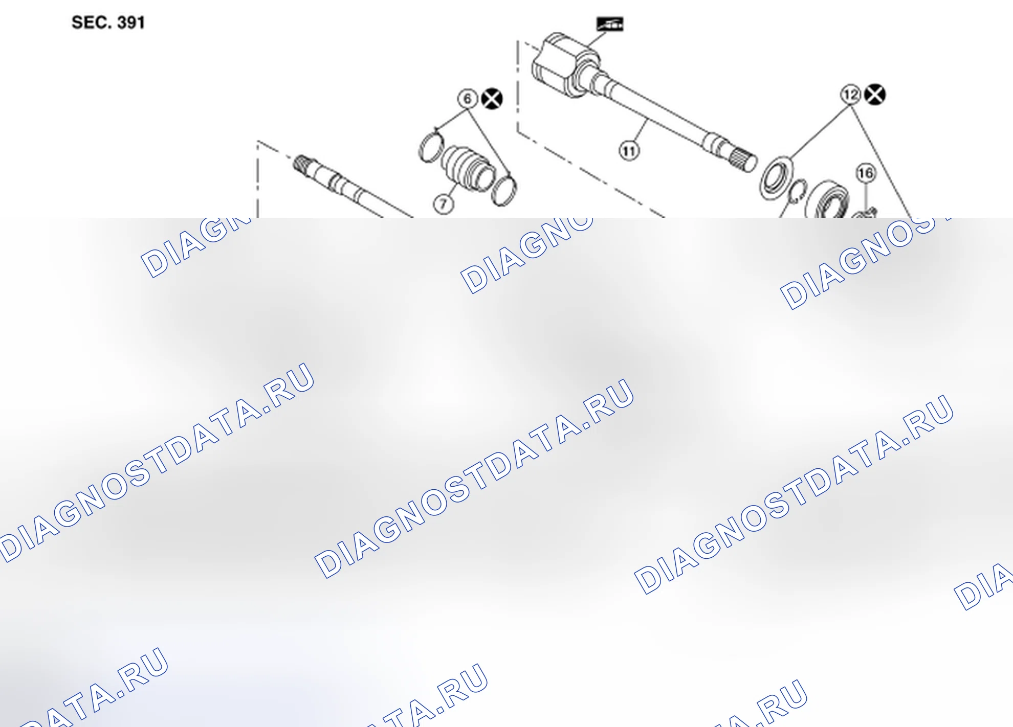 Рис. 25: Разборка и сборка (правая сторона). Honda Passport I