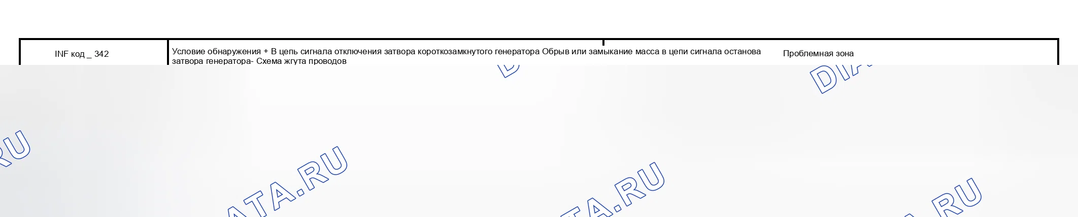 Рис. 152: расшифровка кода ошибки P3125 Информационный код 342, диаграмма 343. Toyota Prius I рестайлинг