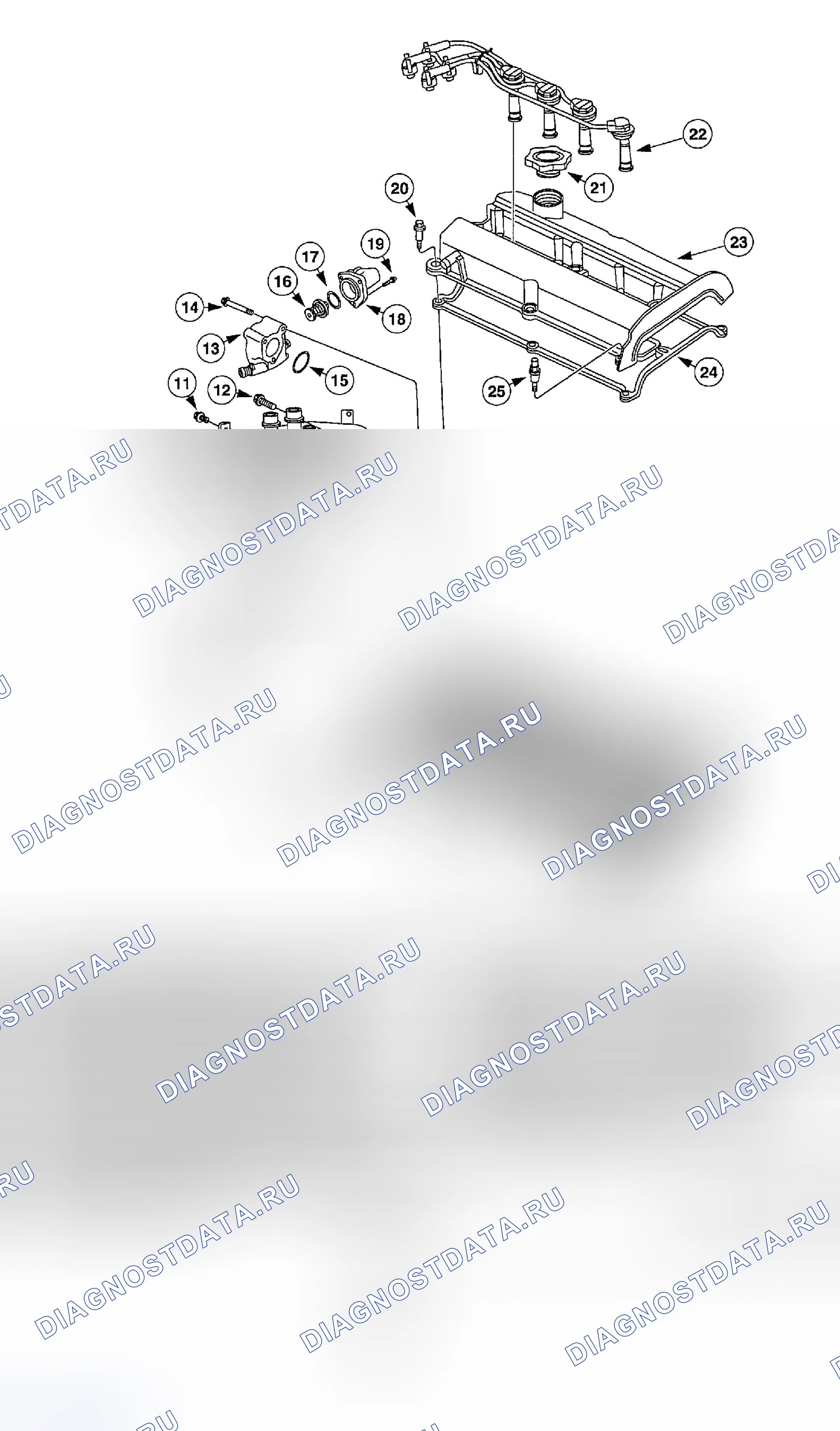Рис. 2: ДВИГАТЕЛЬ. Mazda Tribute I