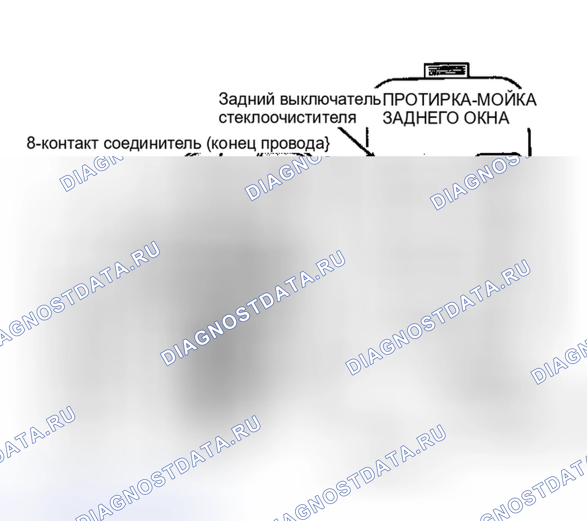 Рис. 6: Идентификация заднего переключателя стеклоочистителя/стеклоомывателя (универсал, Town и Country, и Voyager). Dodge Ramcharger AW150 