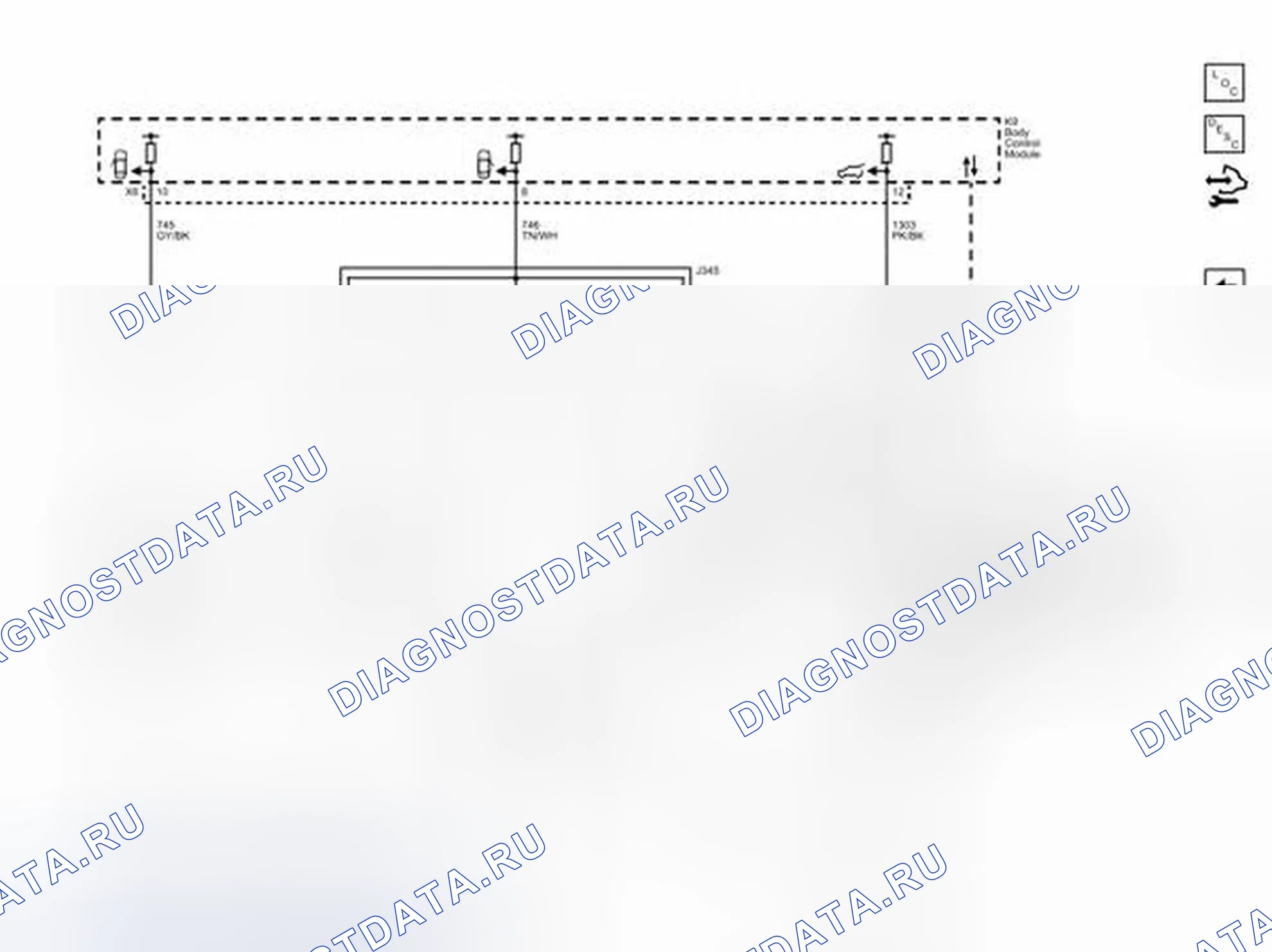 Рис. 12: Схема подключения индикаторов. Chevrolet Captiva I рестайлинг 2