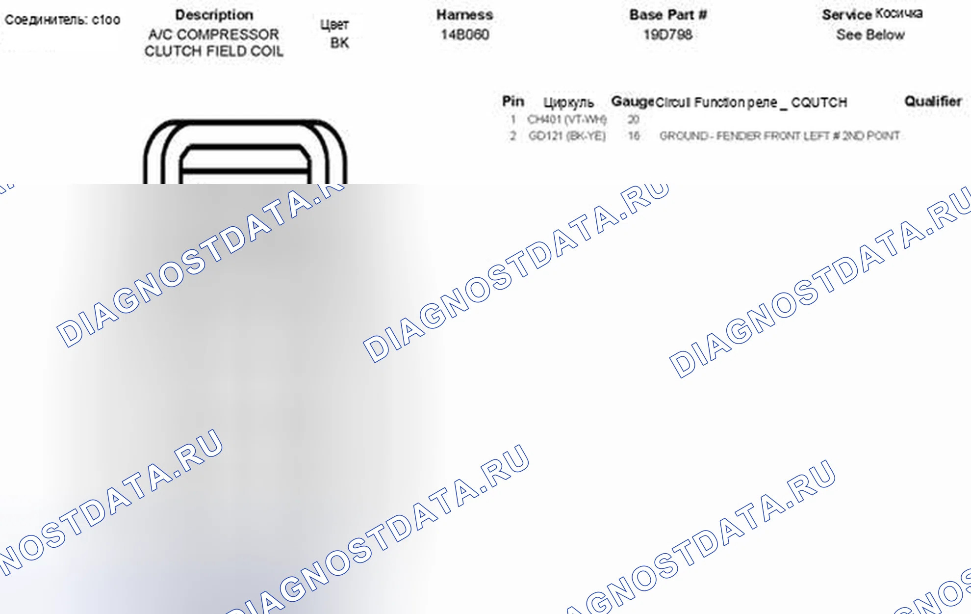 Рис. 1: Список разъемов Edge / Mkx 2012. Hyundai Kona I
